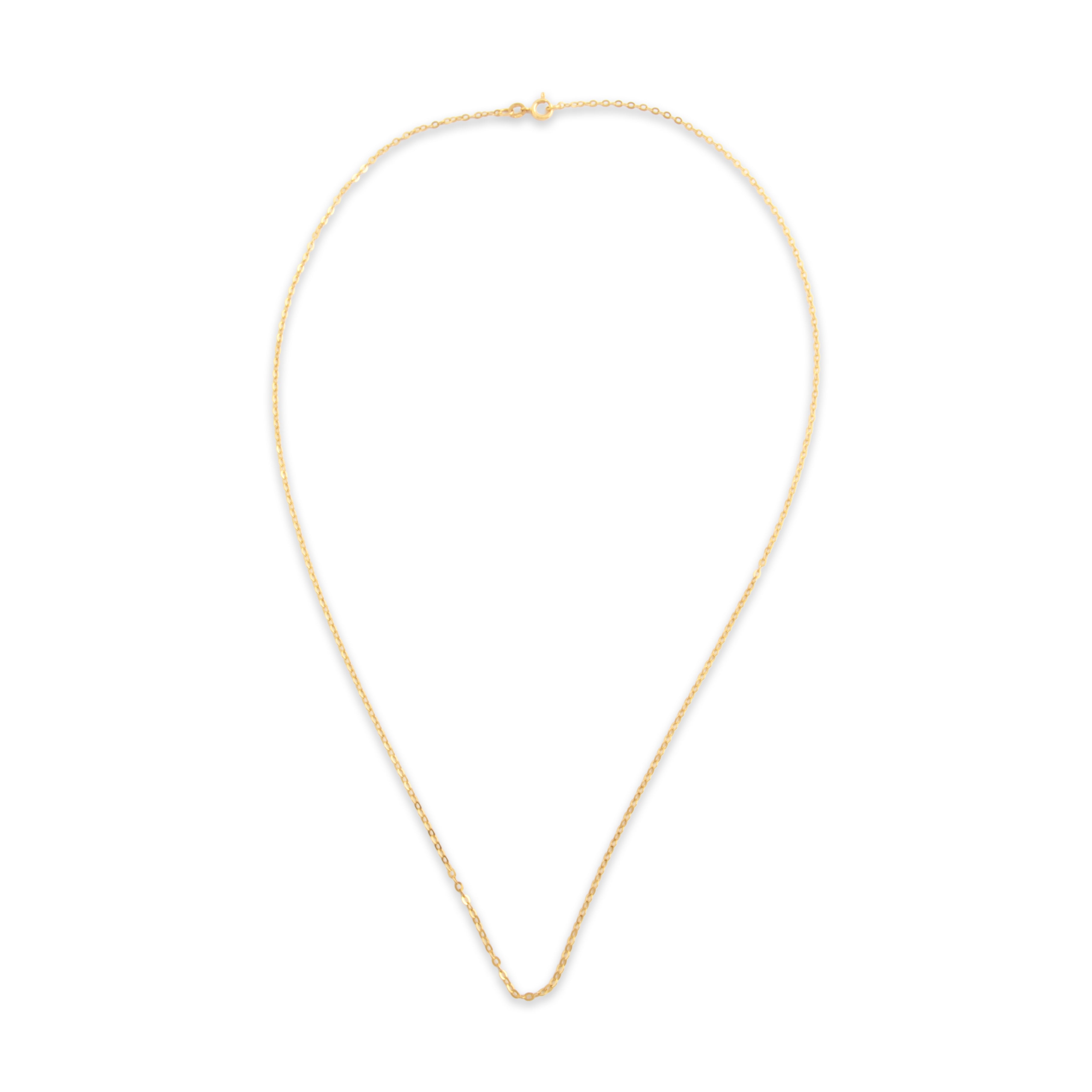 Vintage Italian 18k Yellow Gold 1.9mm Classic Cable Chain - Overall view