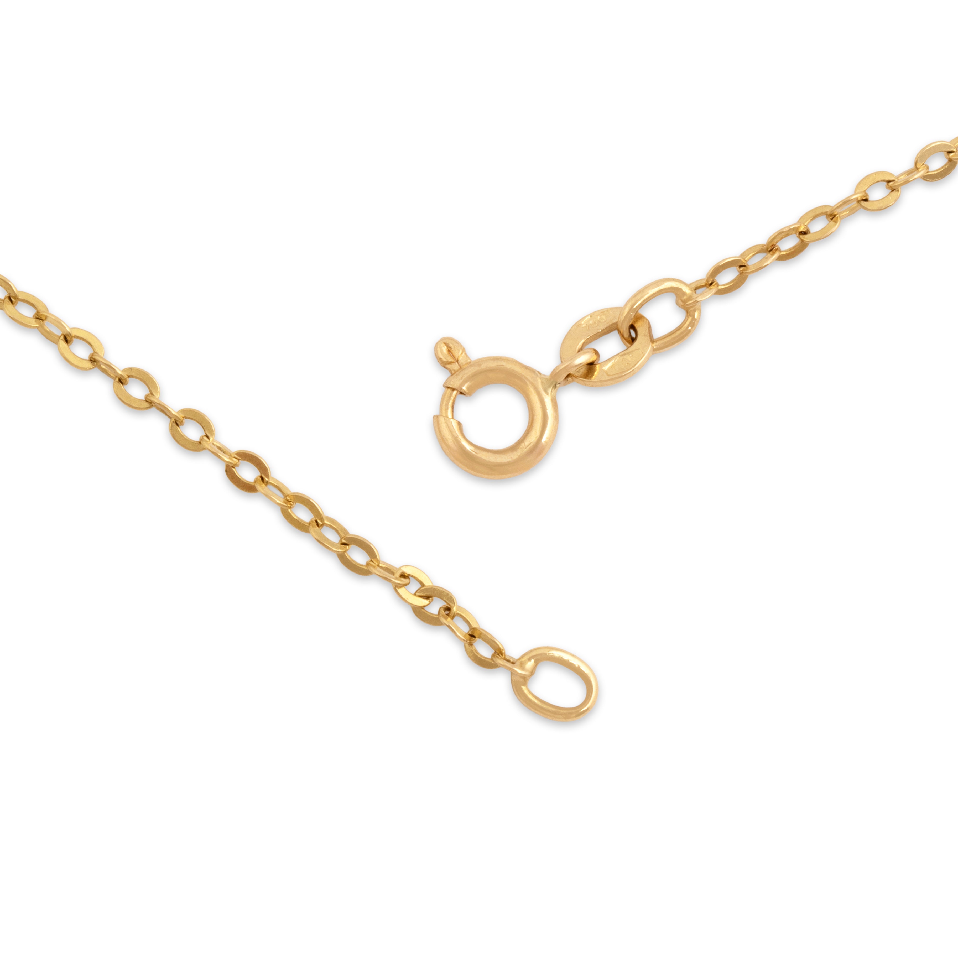 Vintage Italian 18k Yellow Gold 1.9mm Classic Cable Chain - clasp view