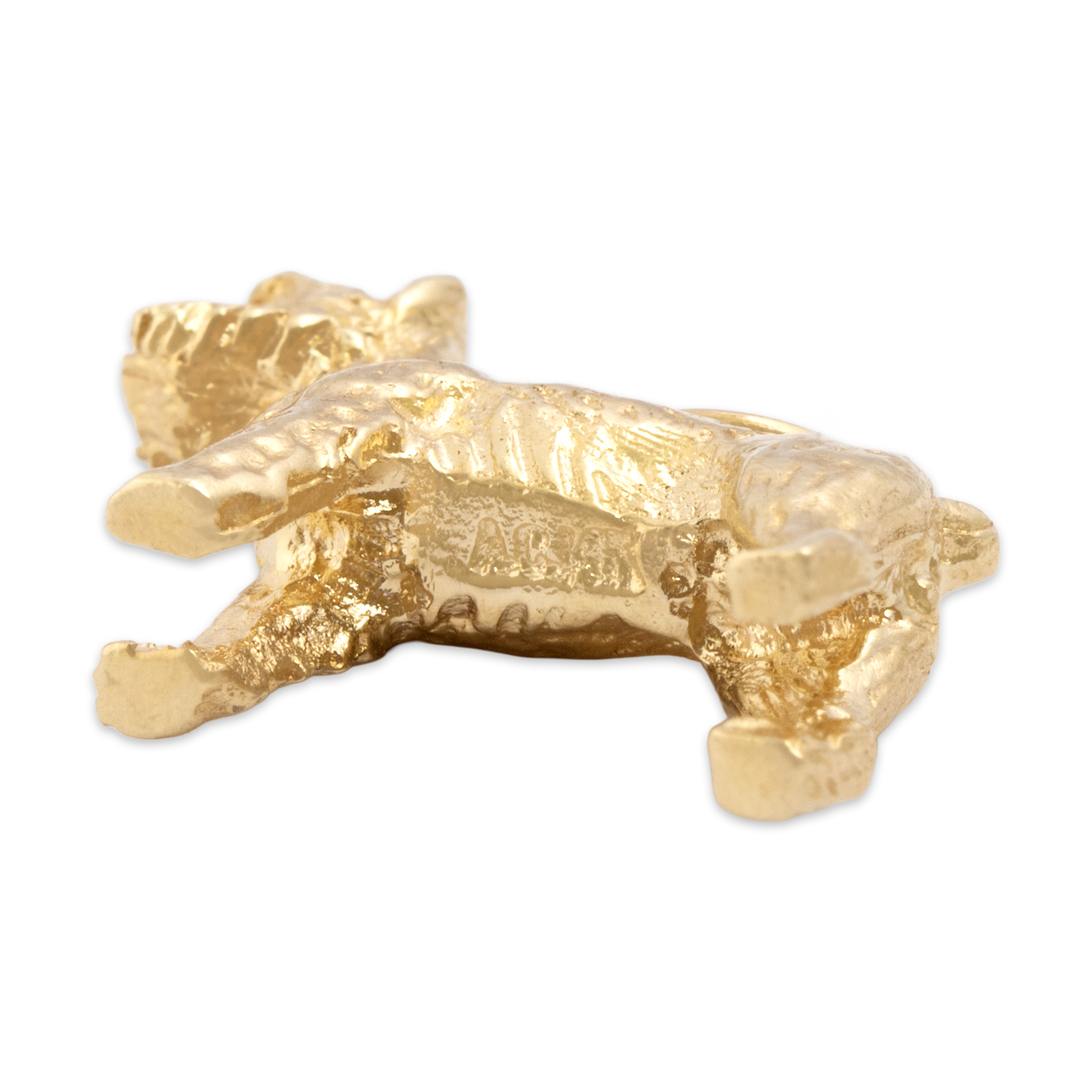 Vintage Heavy 14k Yellow Gold Figural Schnauzer Dog Charm / Pendant - Hallmark view