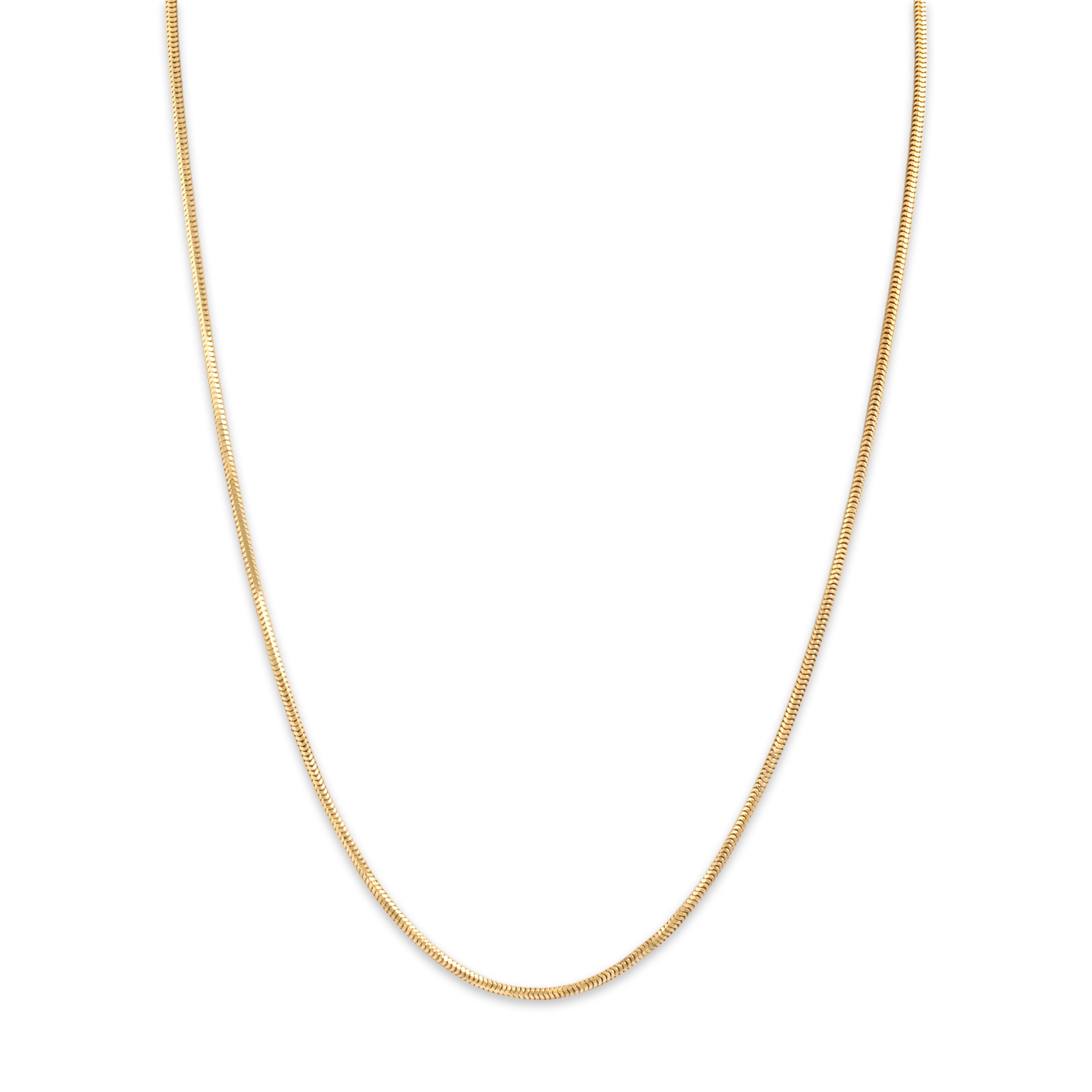 Vintage Italian 14k Yellow Gold Sleek Rounded Snake Link 1.6mm Chain - detail view #1