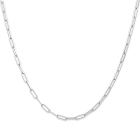 Vintage 14k White Gold Paperclip 2.1mm Chain 20"