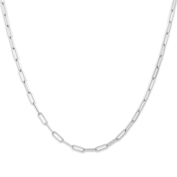 Vintage 14k White Gold Paperclip 2.1mm Chain 20