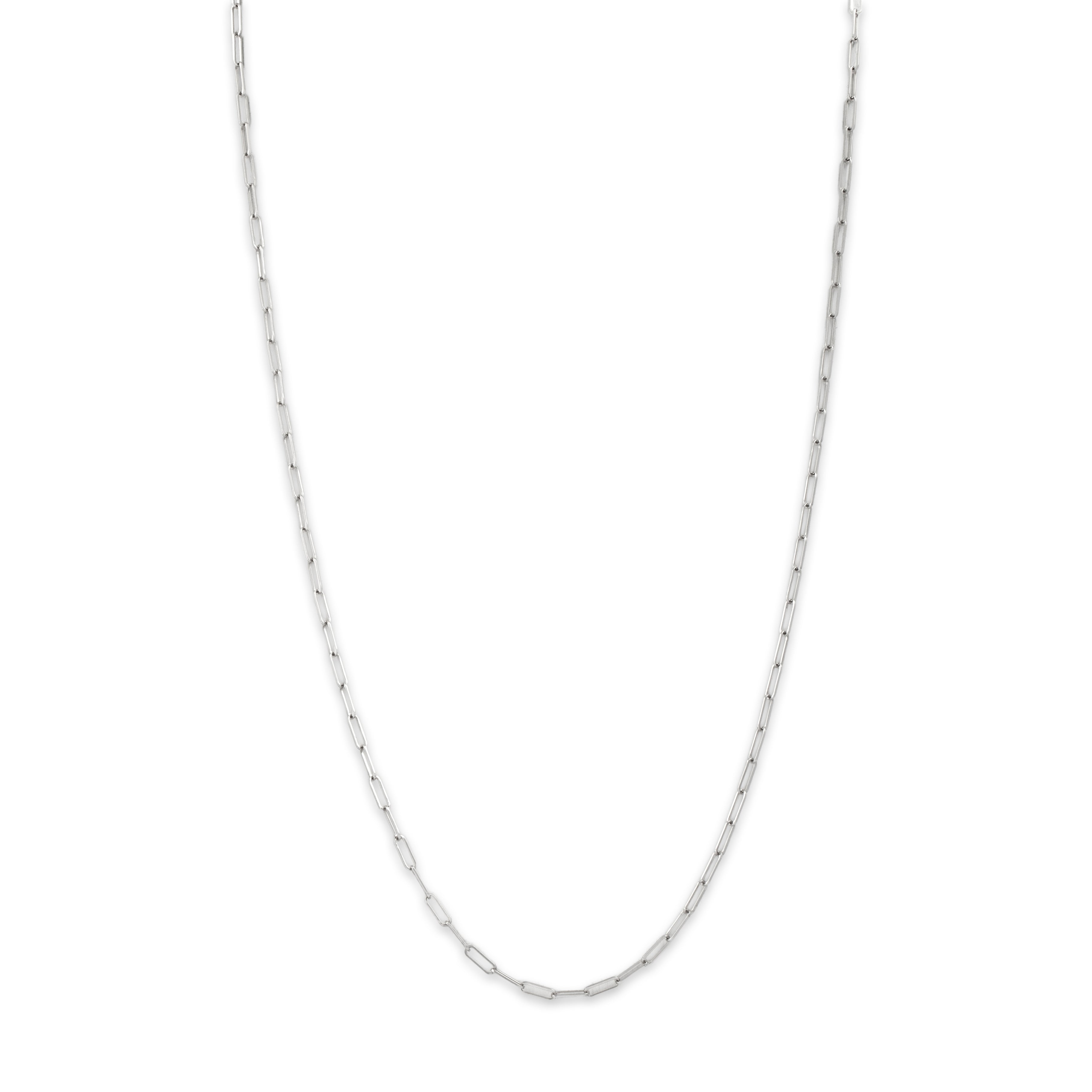 Vintage 14k White Gold Paperclip 2.1mm (At Chain) Chain - detail view #1
