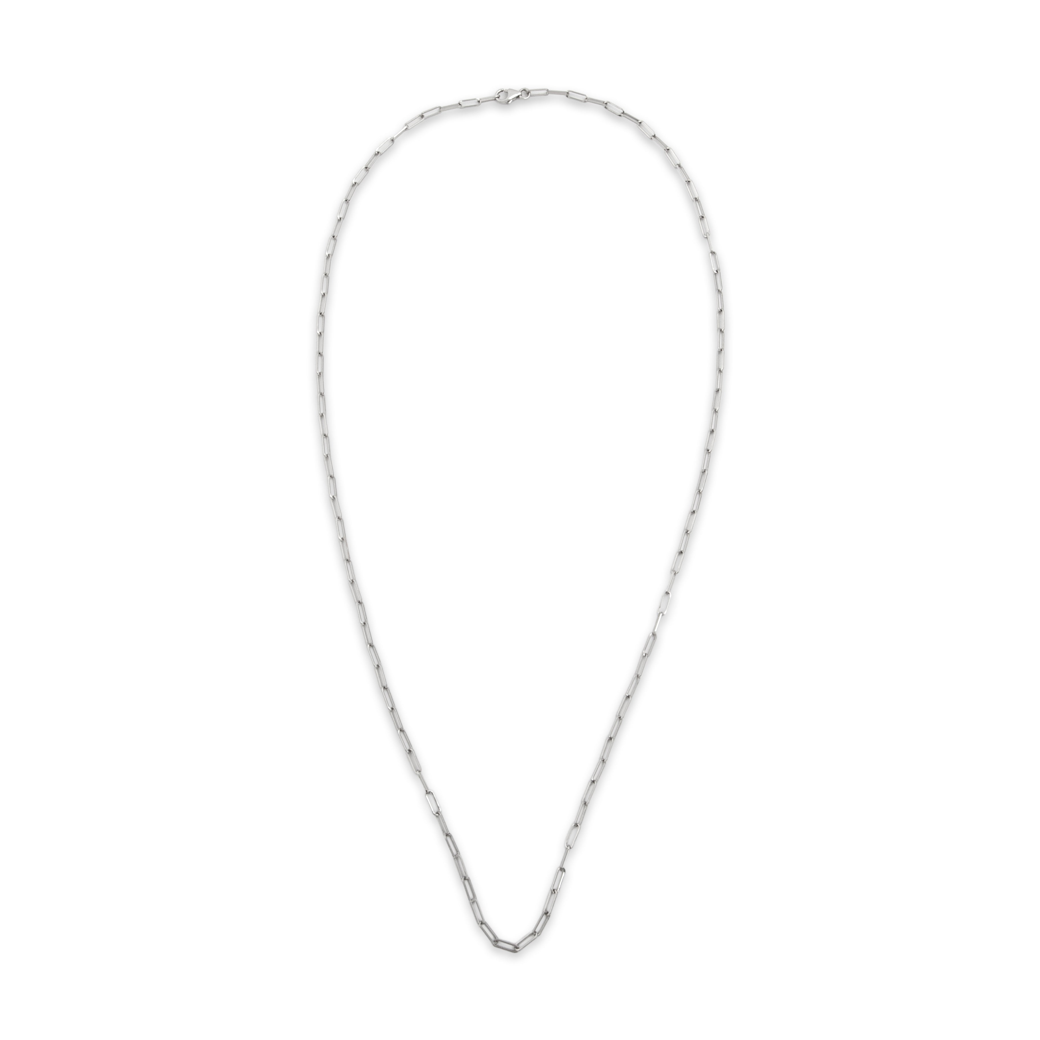Vintage 14k White Gold Paperclip 2.1mm (At Chain) Chain - Overall view