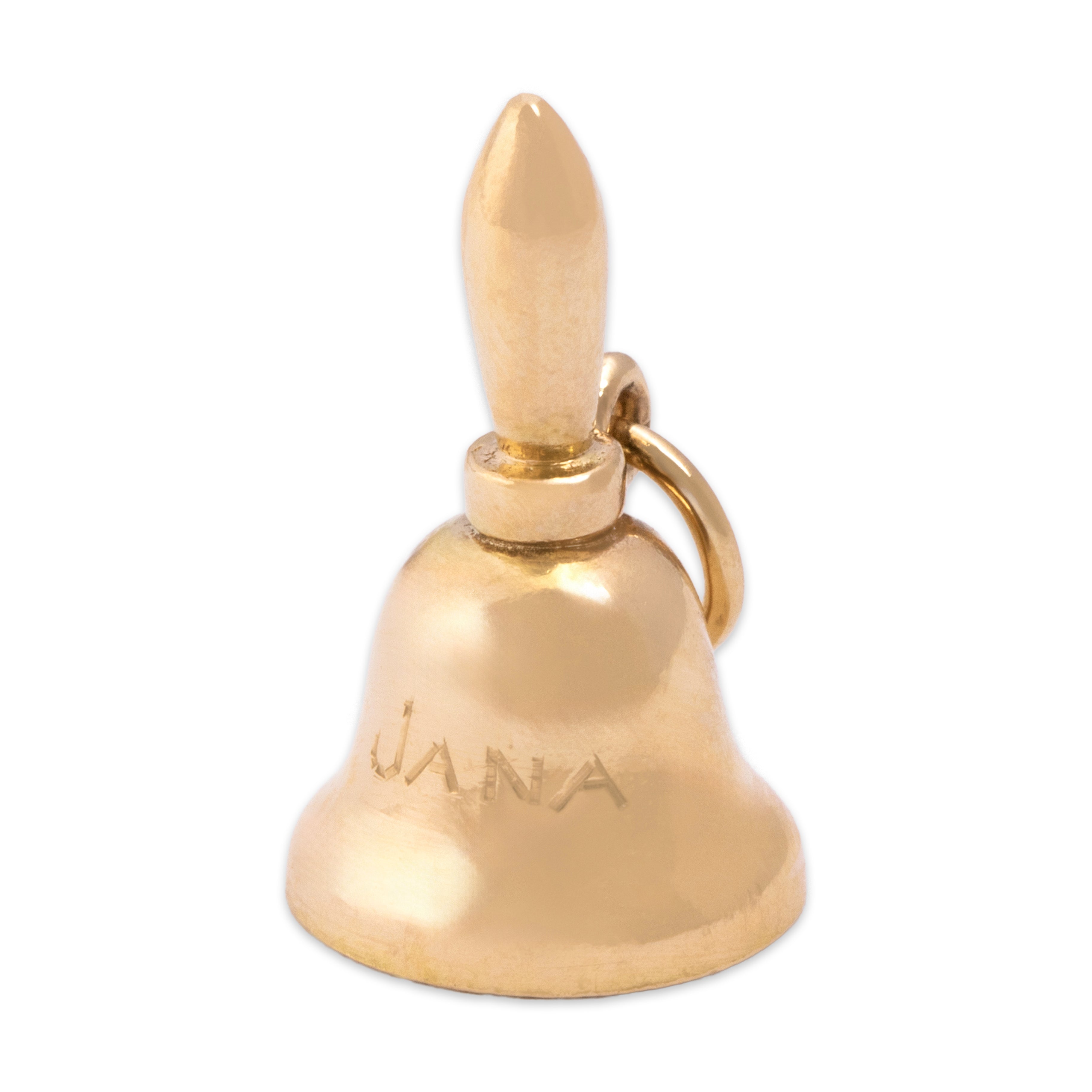 Vintage 14k Yellow Gold Whimsical Ringing Bell Charm / Pendant - detail view #1