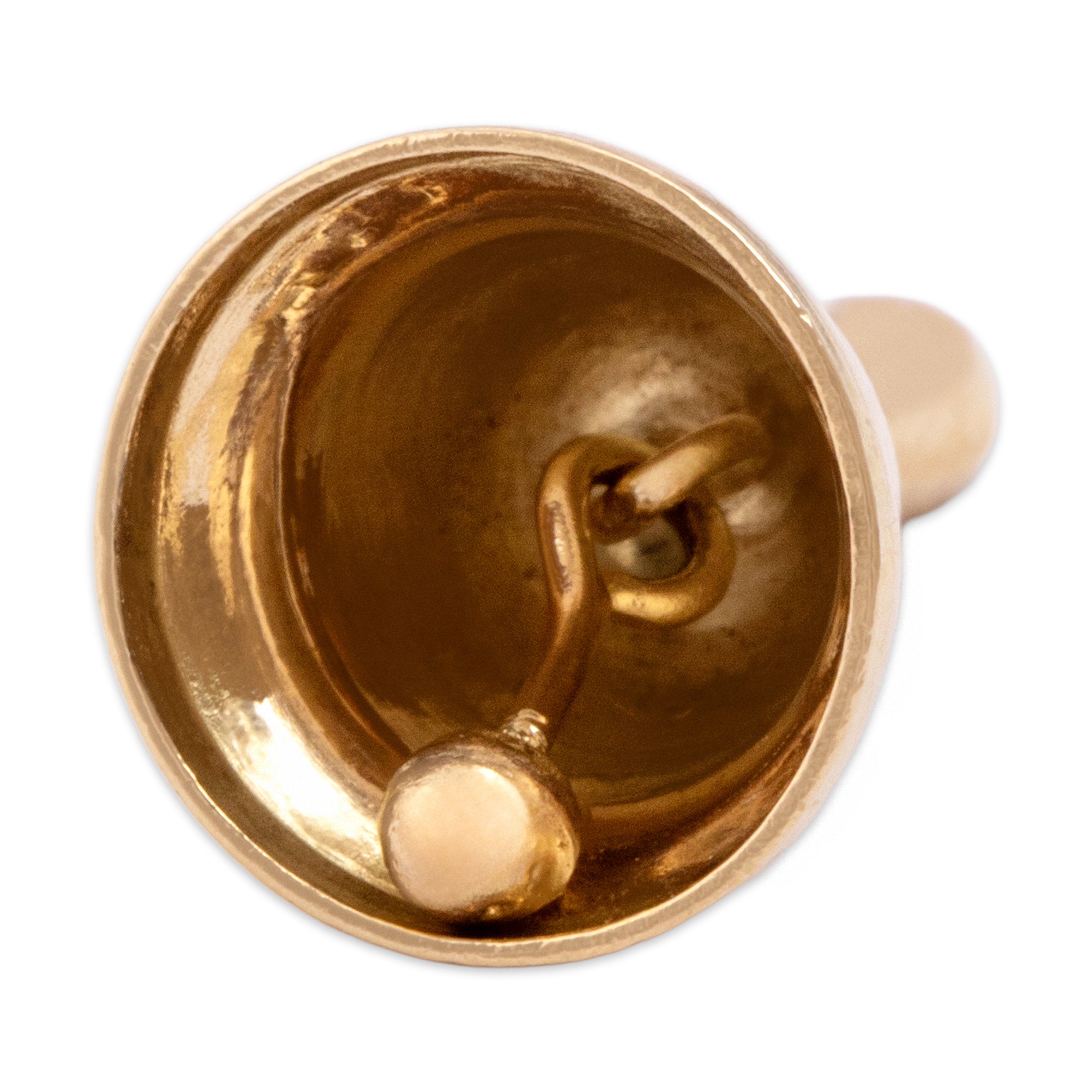 Vintage 14k Yellow Gold Whimsical Ringing Bell Charm / Pendant - detail view #3