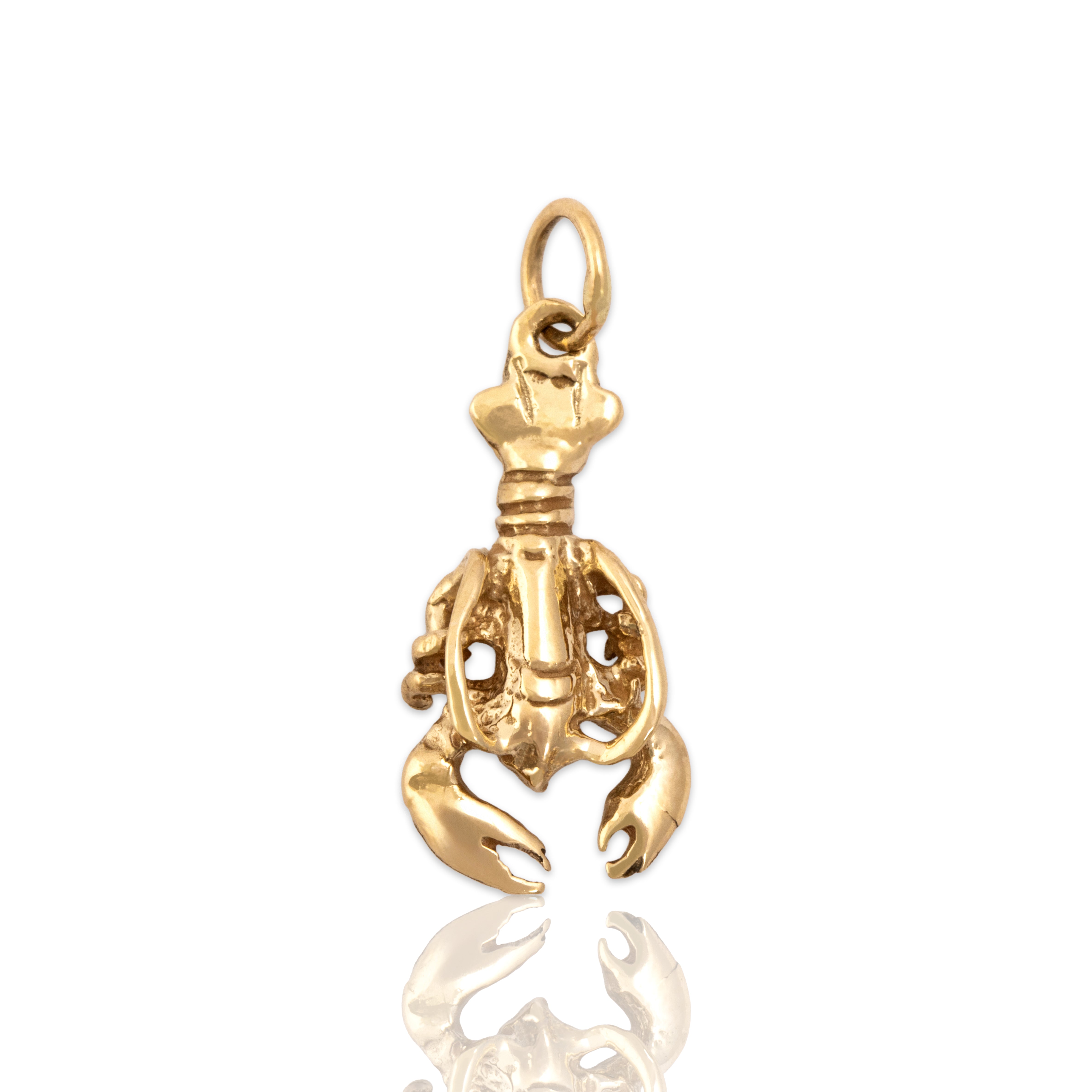 Vintage 14k Yellow Gold Delightful Lobster Charm / Pendant - Close-up view