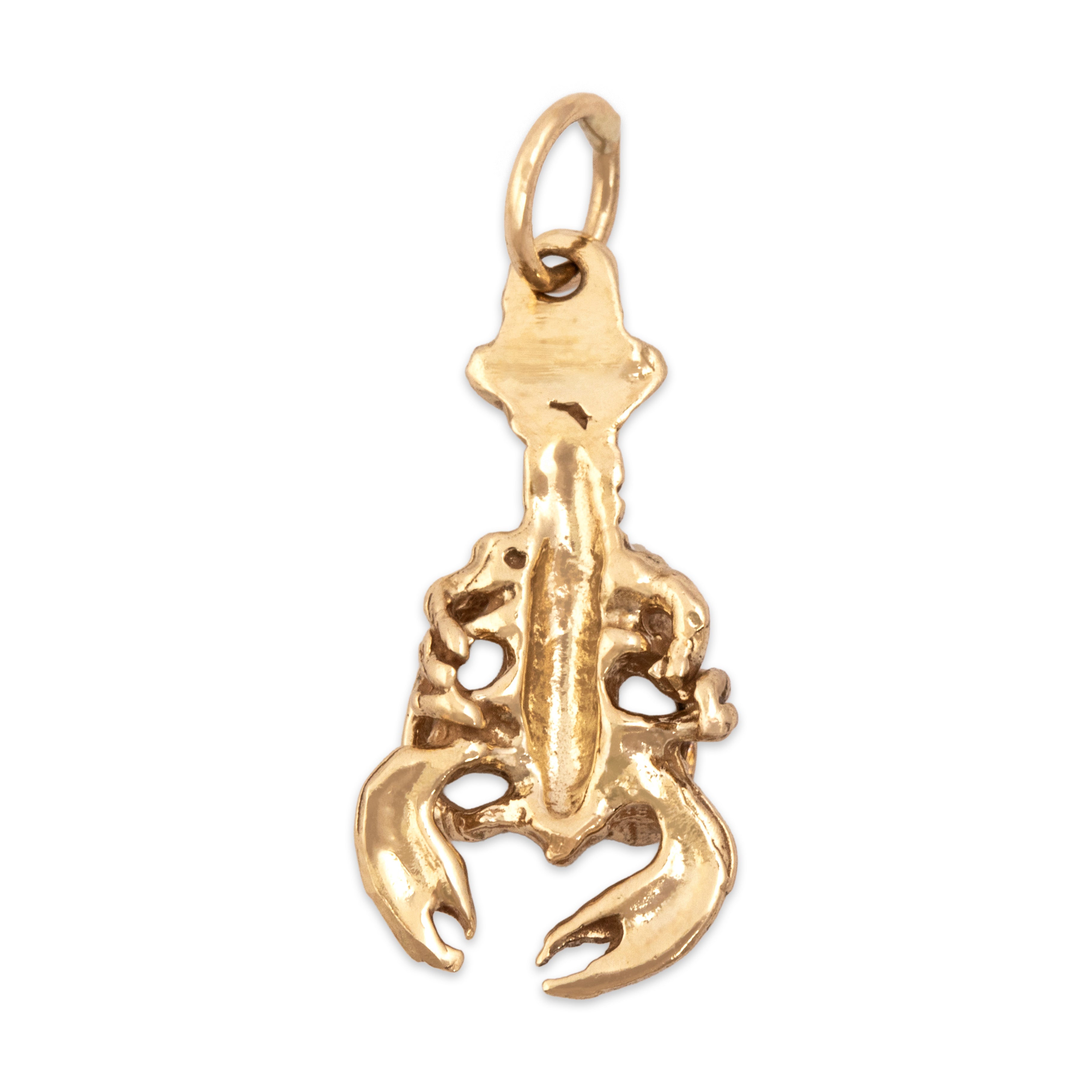 Vintage 14k Yellow Gold Delightful Lobster Charm / Pendant - Back view
