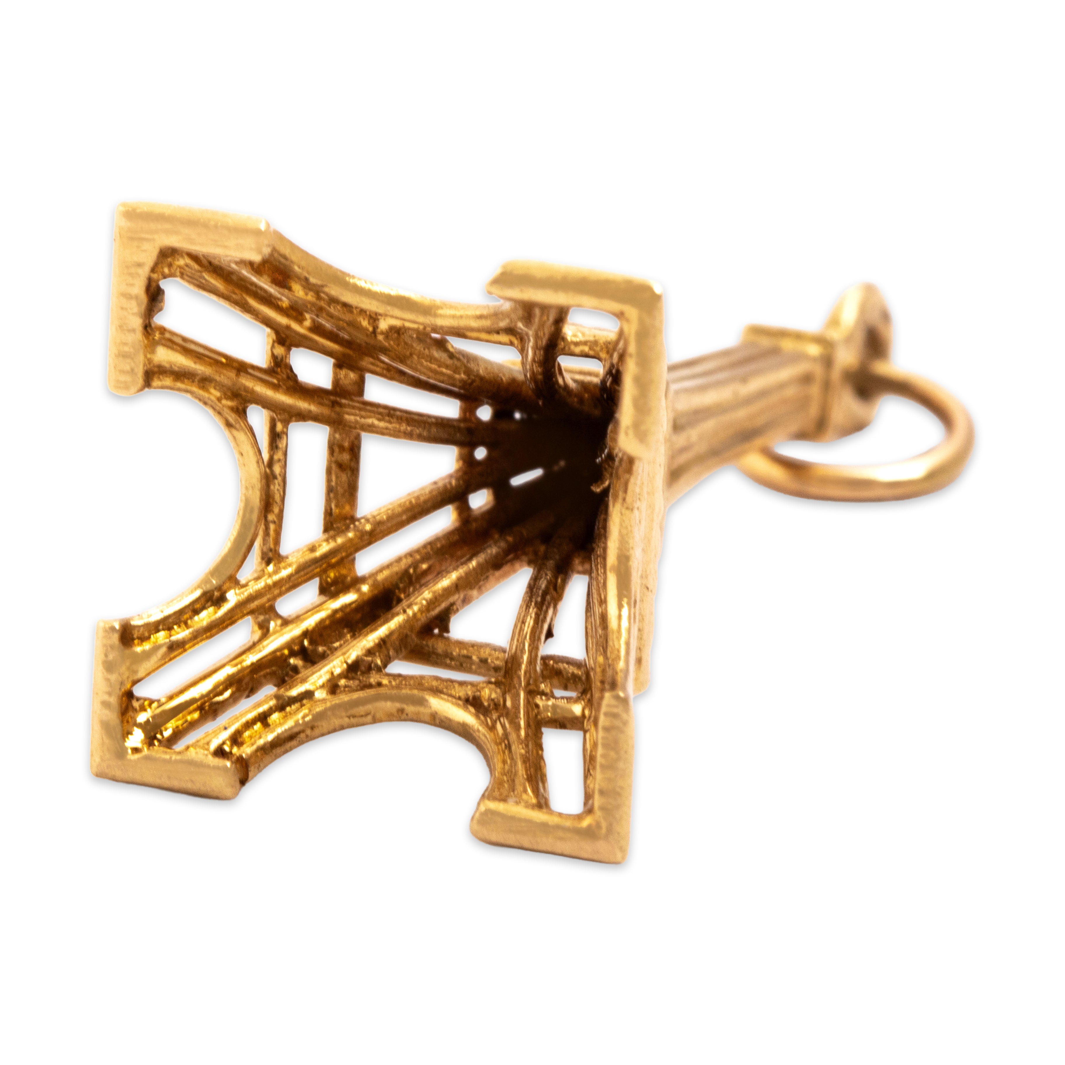 Vintage French 18k Yellow Gold Dimensional Eiffel Tower Charm / Pendant - detail view #1