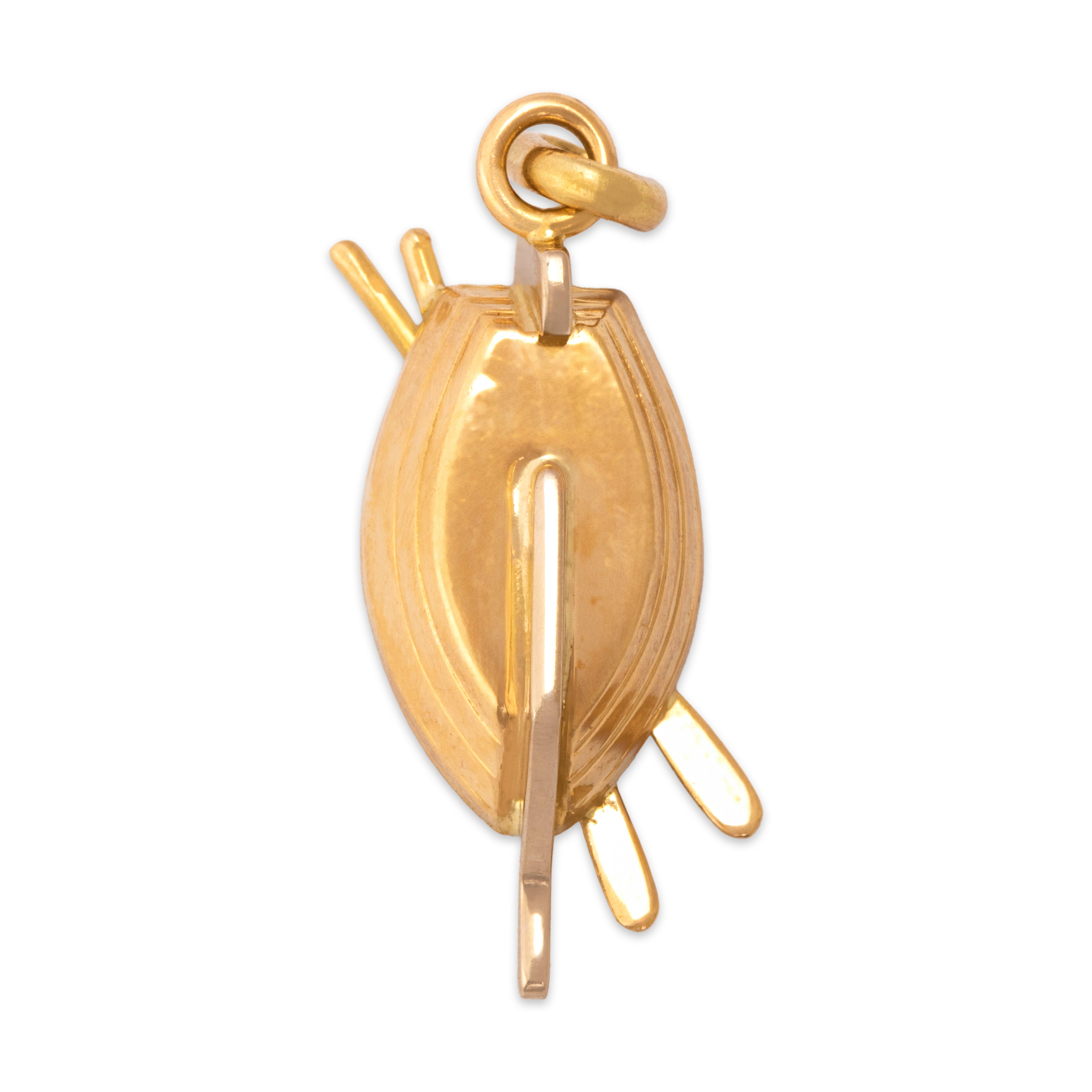 Vintage Italian 18k Yellow & White Gold Serene Rowboat Charm / Pendant - detail view #1