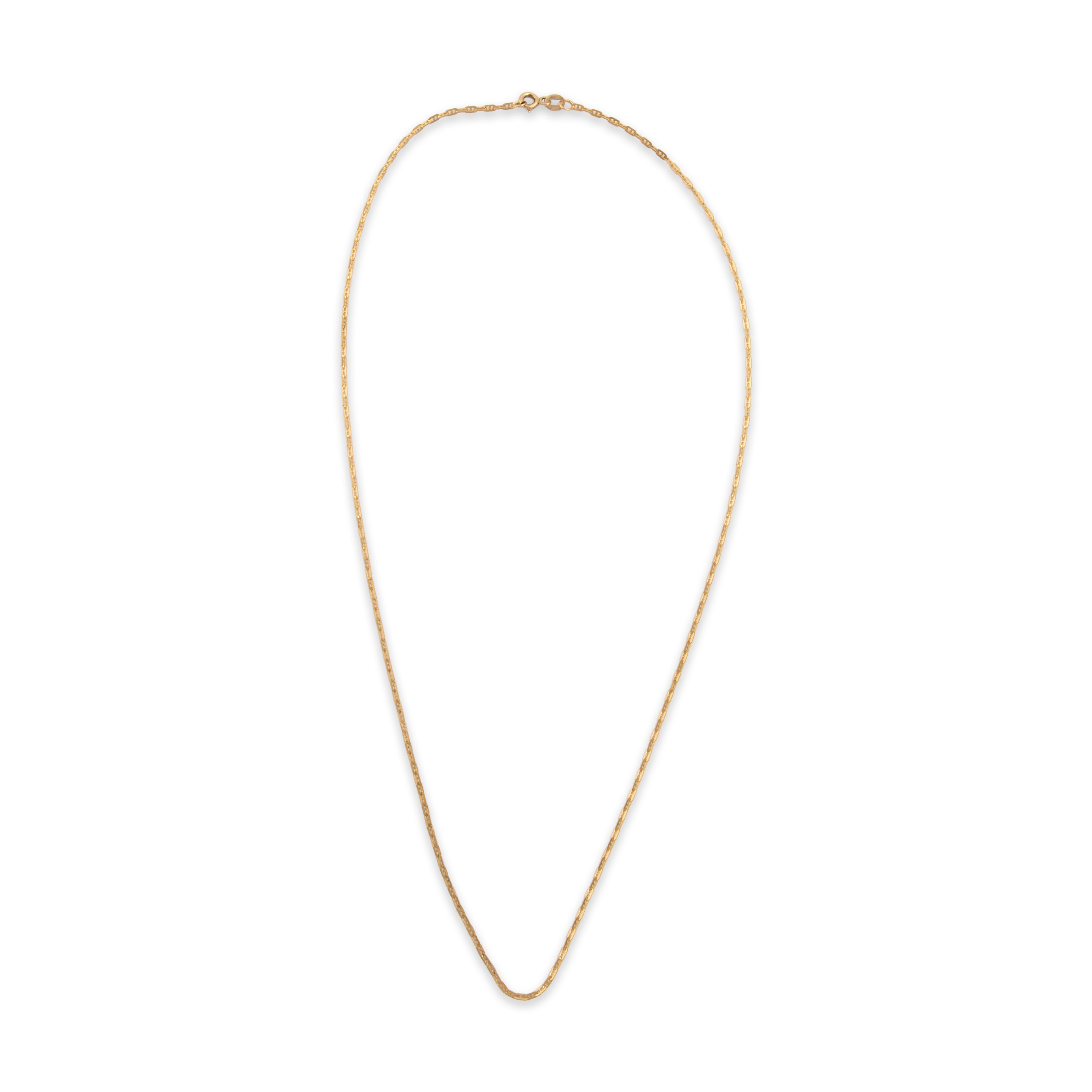 Vintage 18k Yellow Gold Flat Mariner 1.6mm (At Chain) Chain - Overall view