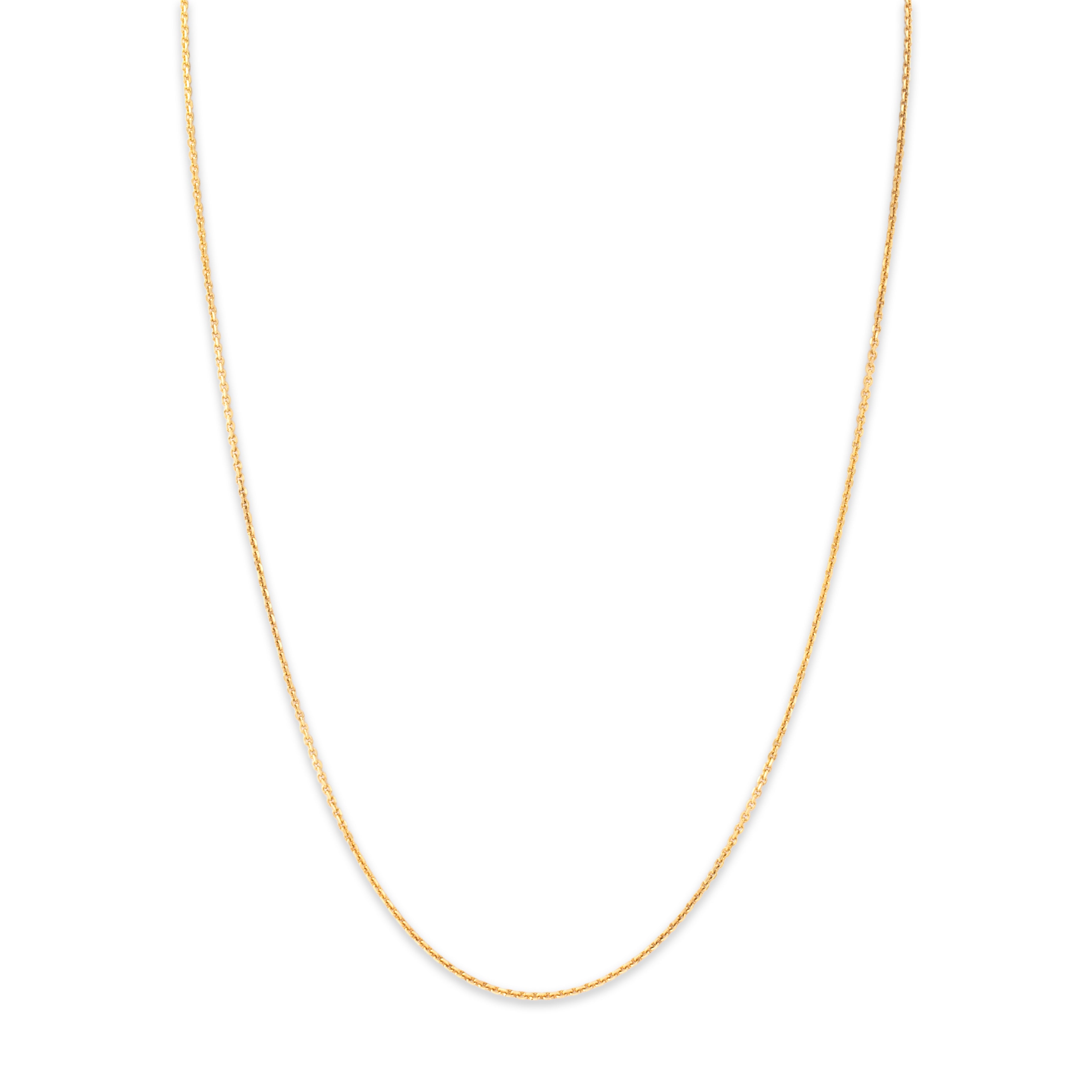 Vintage 18k Yellow Gold Classic Cable Link 1.4mm Chain - detail view #1