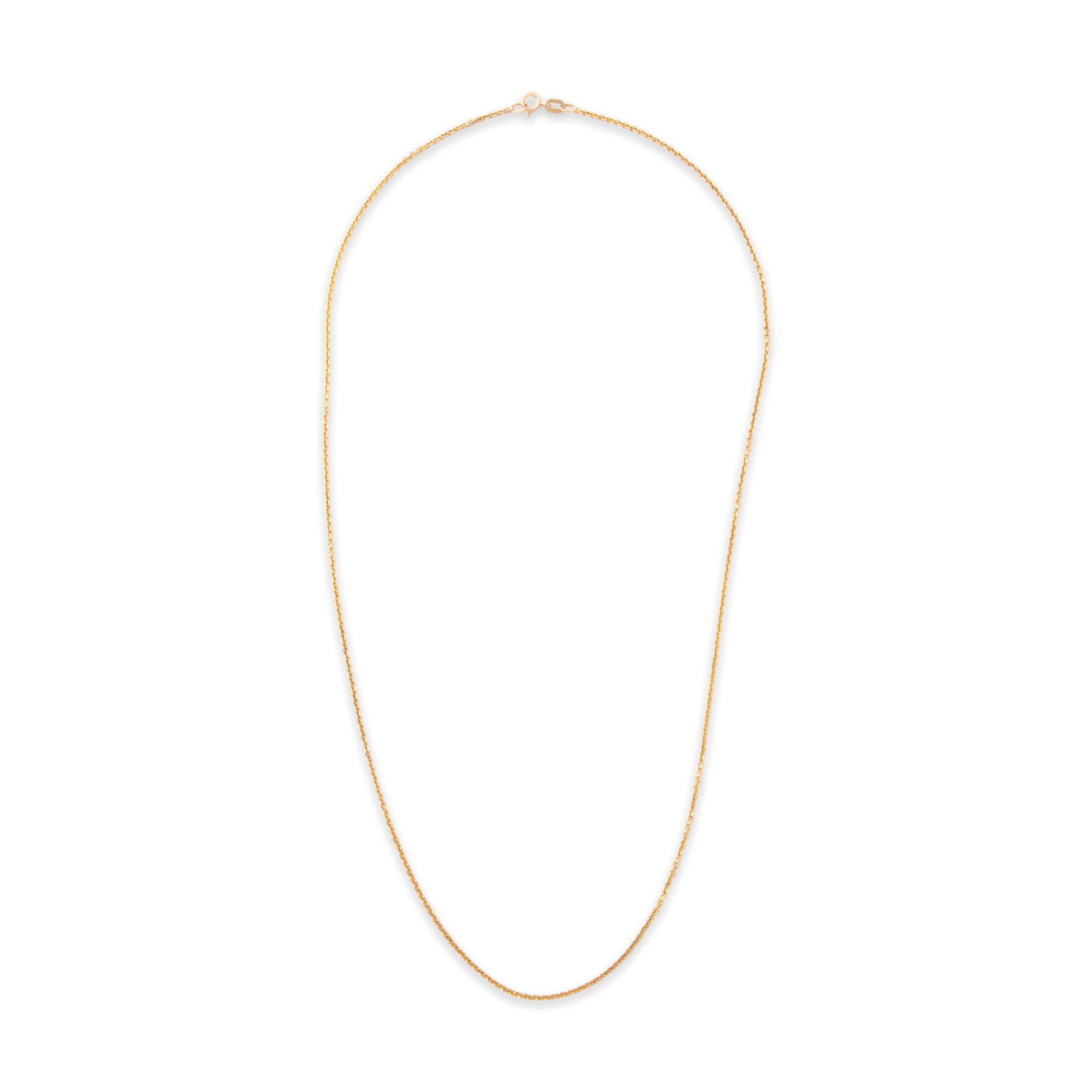 Vintage 18k Yellow Gold Classic Cable Link 1.4mm Chain - Overall view