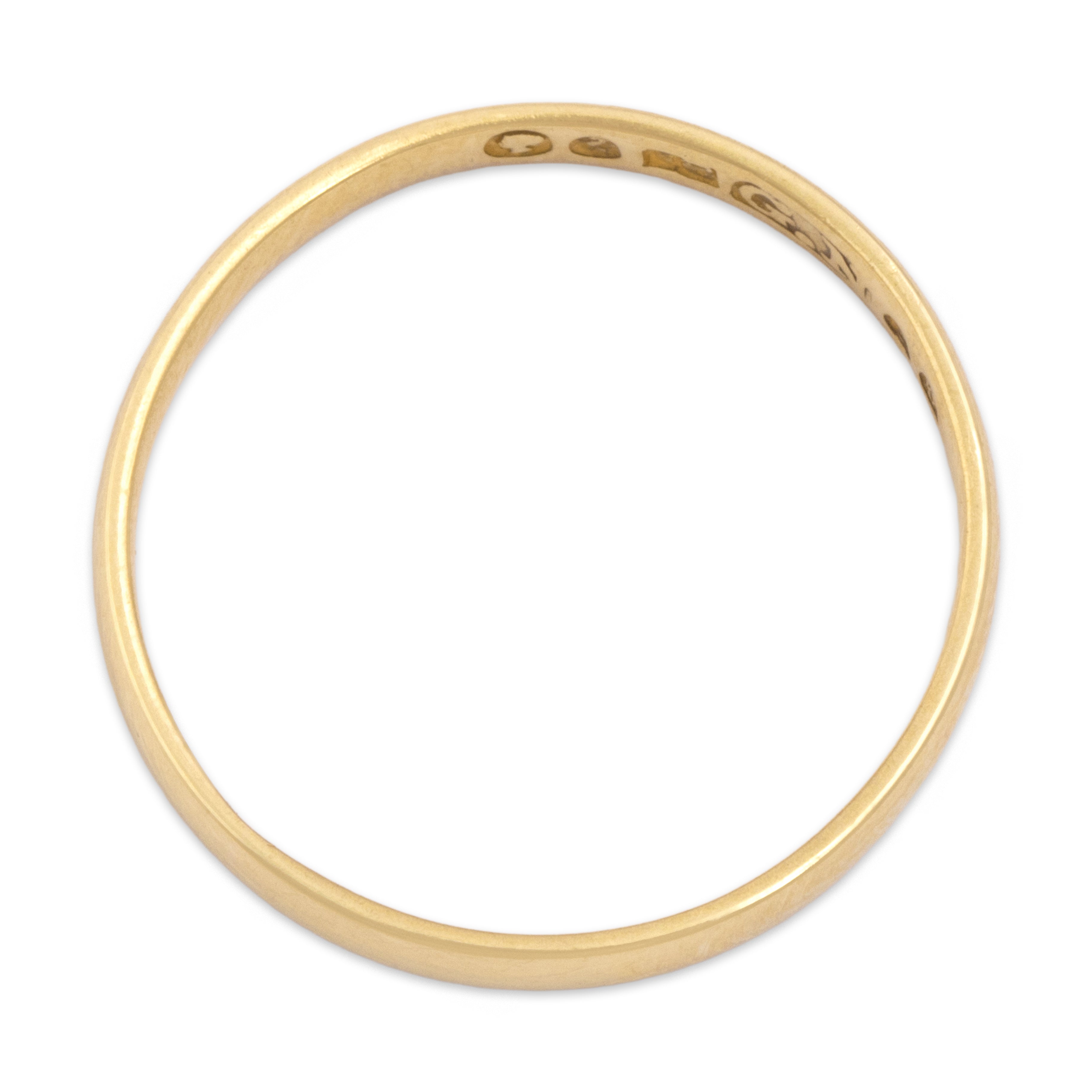 Antique Victorian Scottish 18k Yellow Gold Thin Sleek Classic Band Ring - detail view #1
