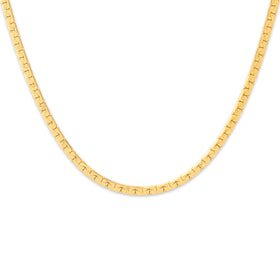 Vintage 18k Yellow Gold Glittering Star-Detail Flat Chain Necklace 18"