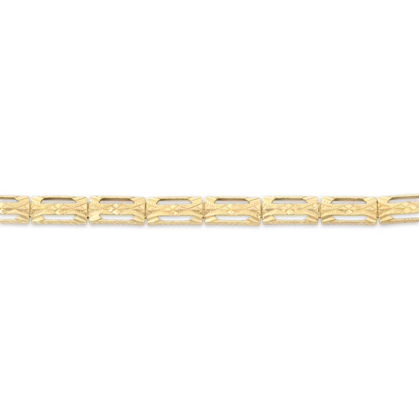 Antique 14k Yellow Gold Geometric Open Link Bracelet 7