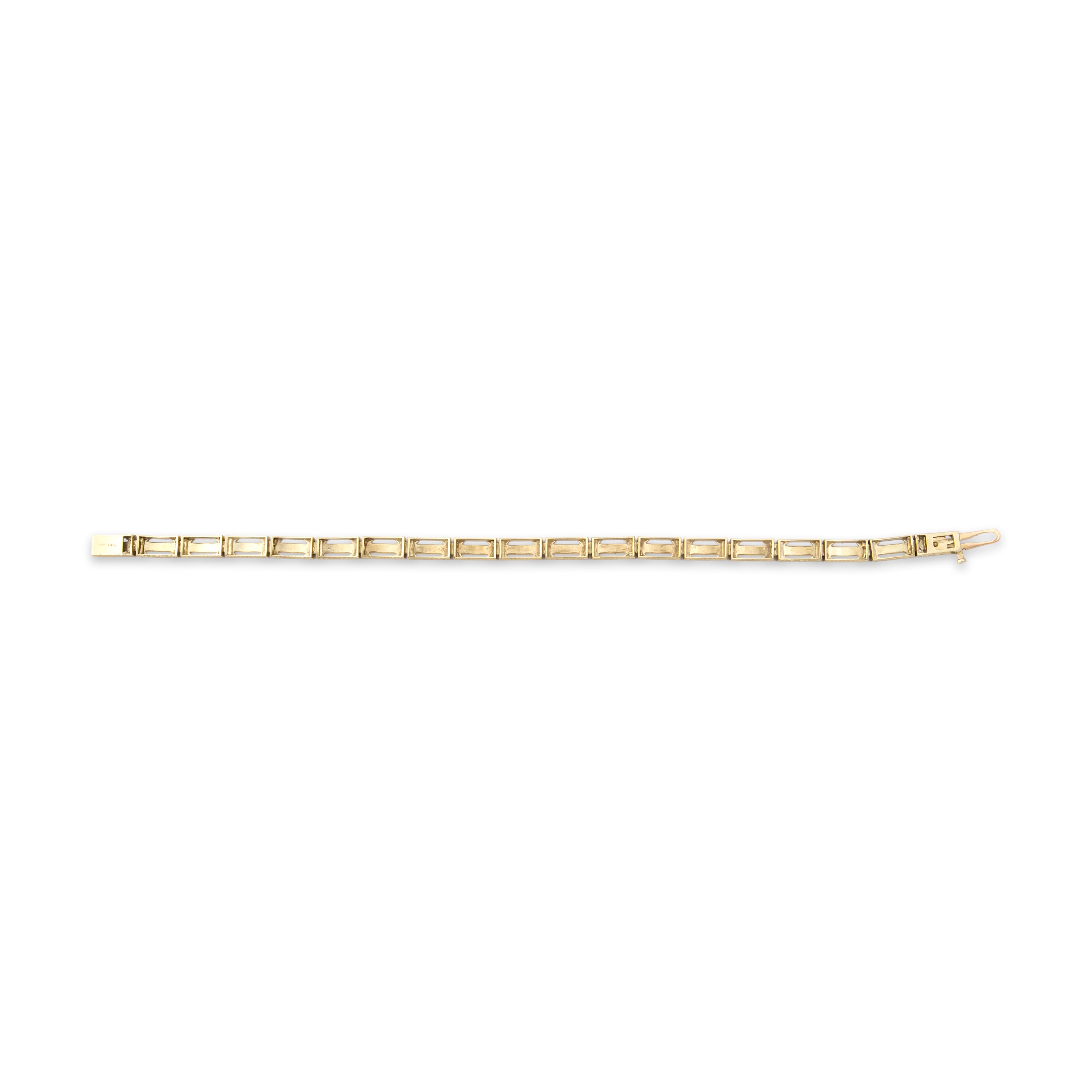 Antique 14k Yellow Gold Geometric Open Link Bracelet - Back view
