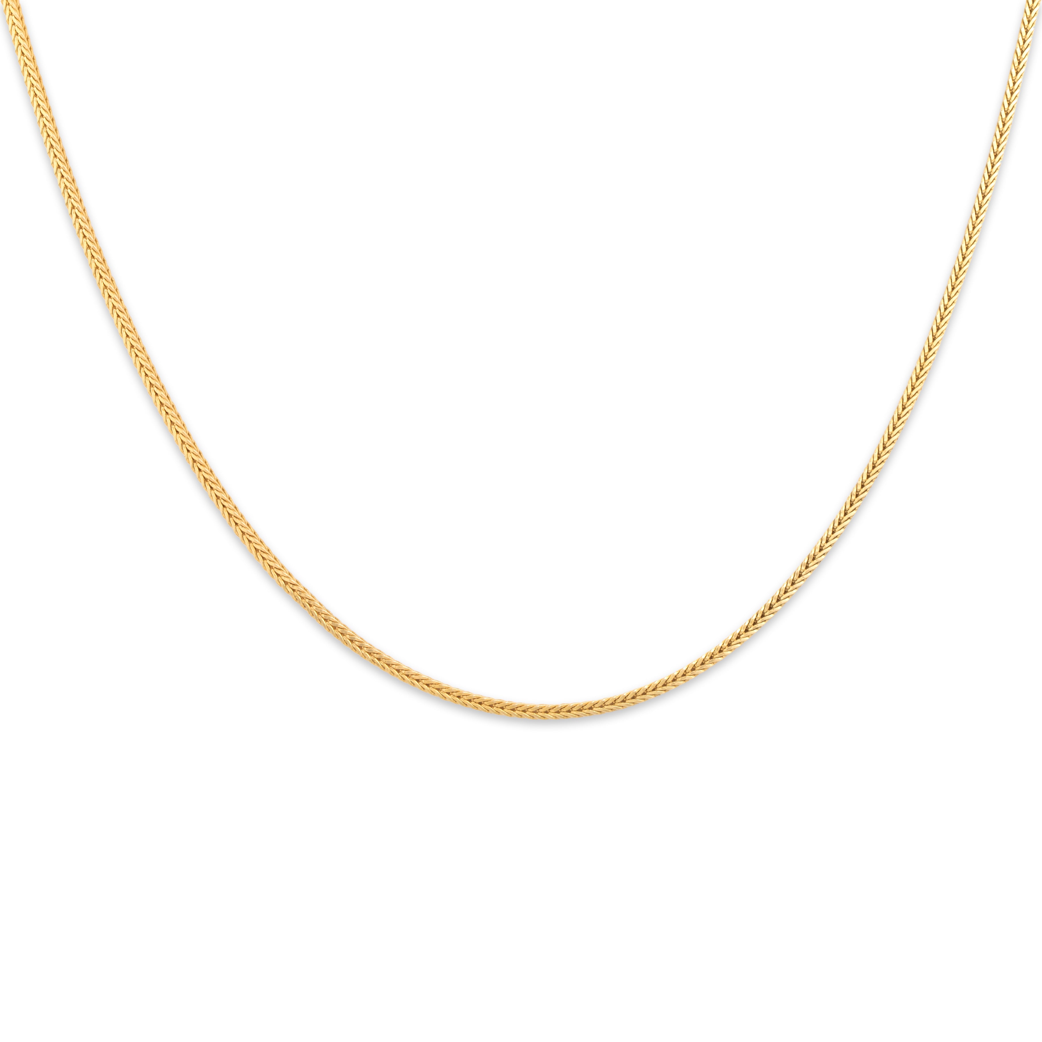 Vintage Italian 14k Yellow Gold Sleek Square Foxtail 1.2mm Chain - detail view #1