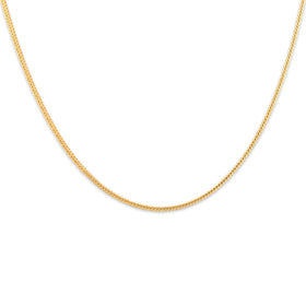 Vintage Italian 14k Yellow Gold Sleek Square Foxtail 1.2mm Chain 15"