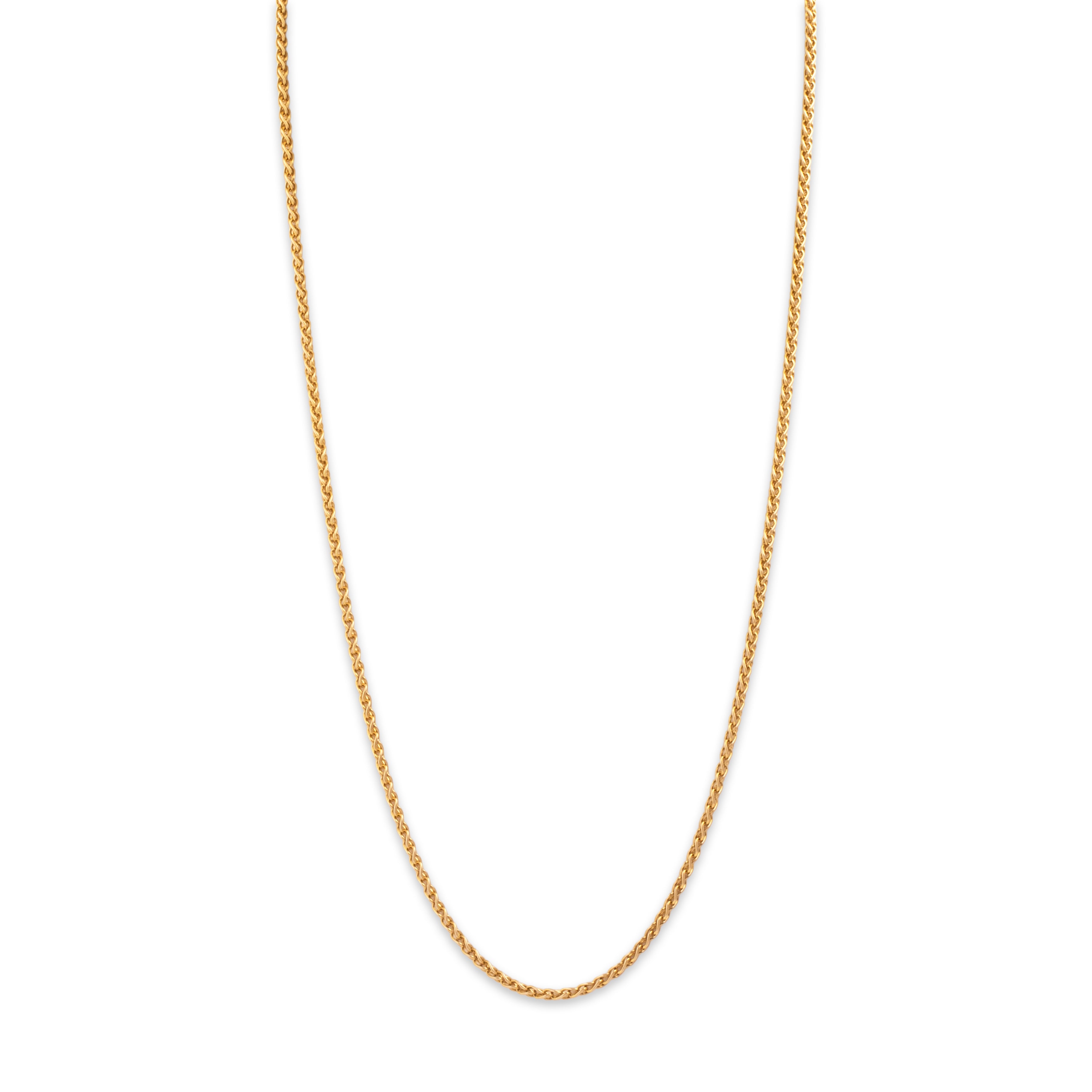 Vintage Italian Heavy 14k Yellow Gold Elegant Wheat 2.4mm Chain - detail view #1