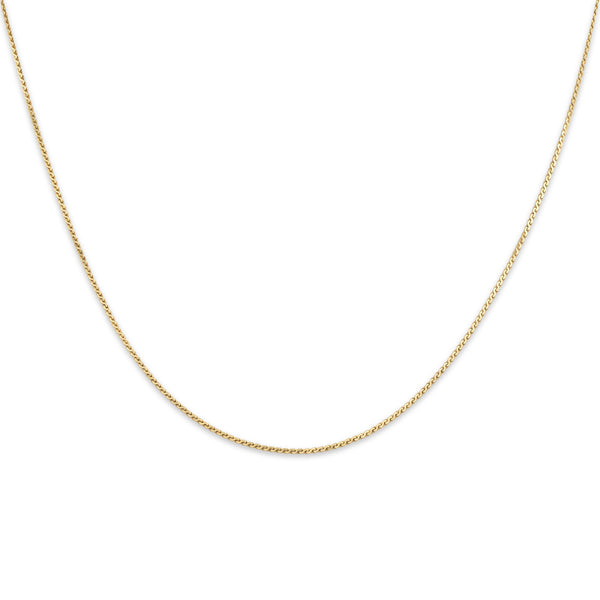 Vintage Italian 14k Yellow Gold Delicate Flat Serpentine Link .8mm Chain 16