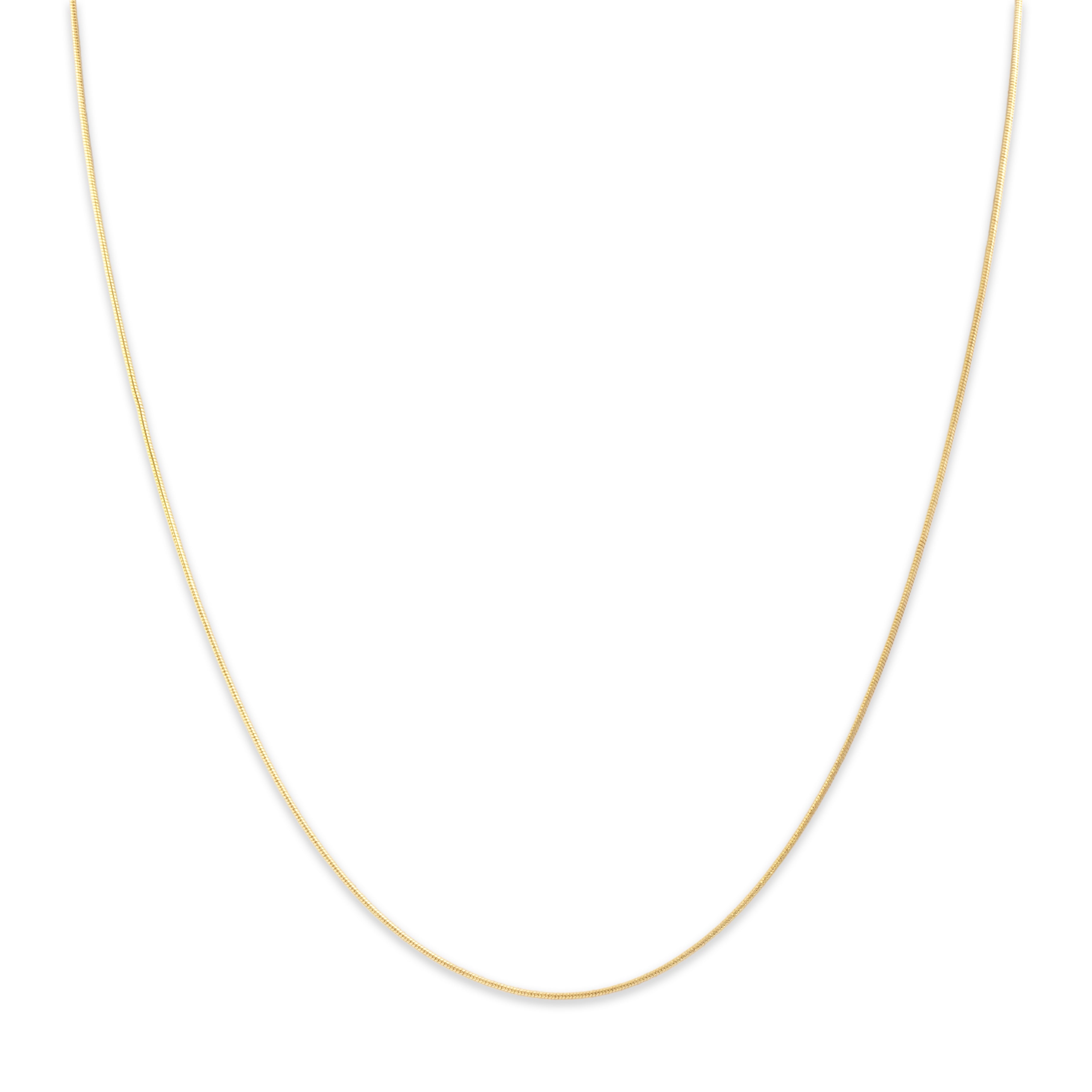 Estate Italian 14k Yellow Gold Delicate Fluid Snake 0.75mm Chain - Close-up view