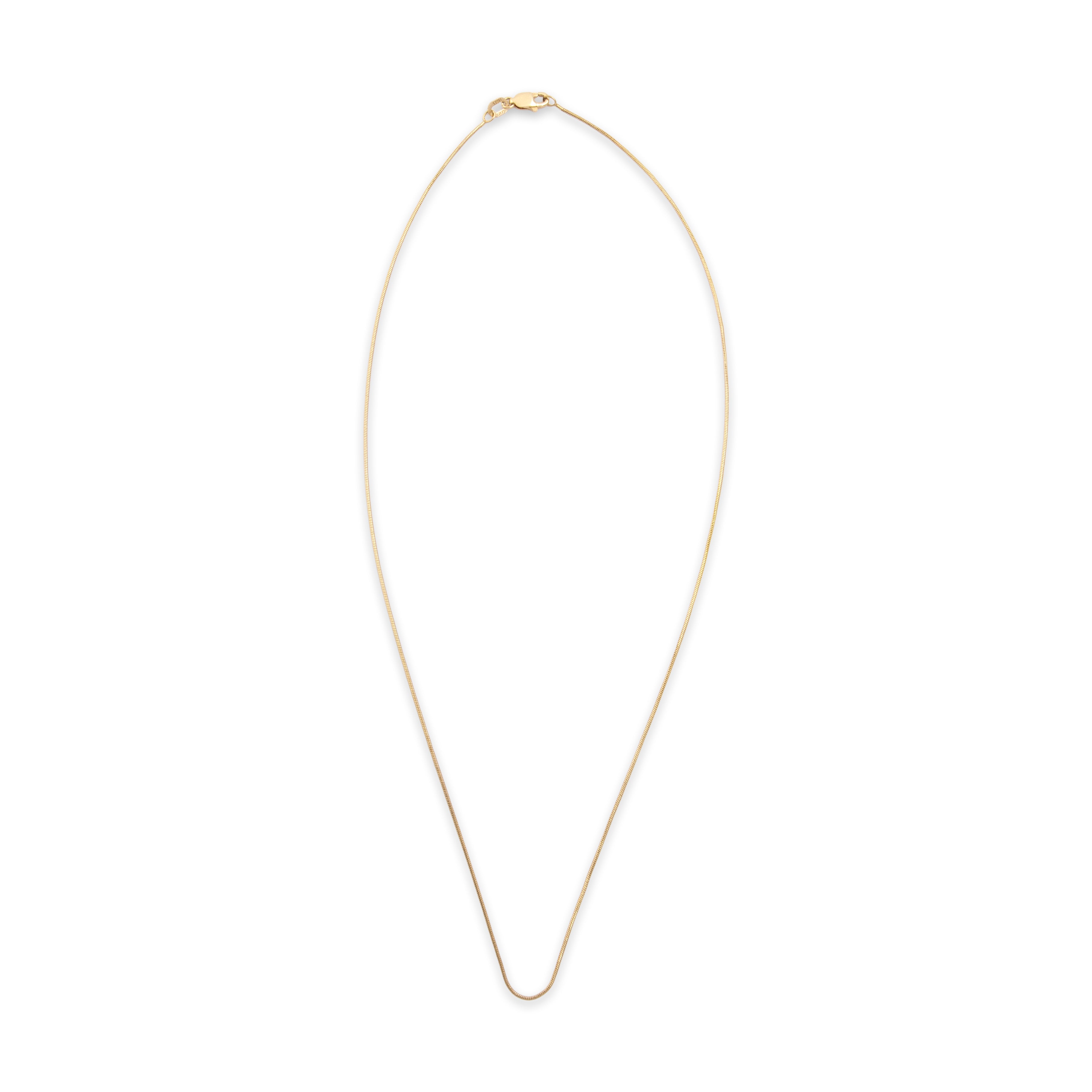 Estate Italian 14k Yellow Gold Delicate Fluid Snake 0.75mm Chain - Overall view