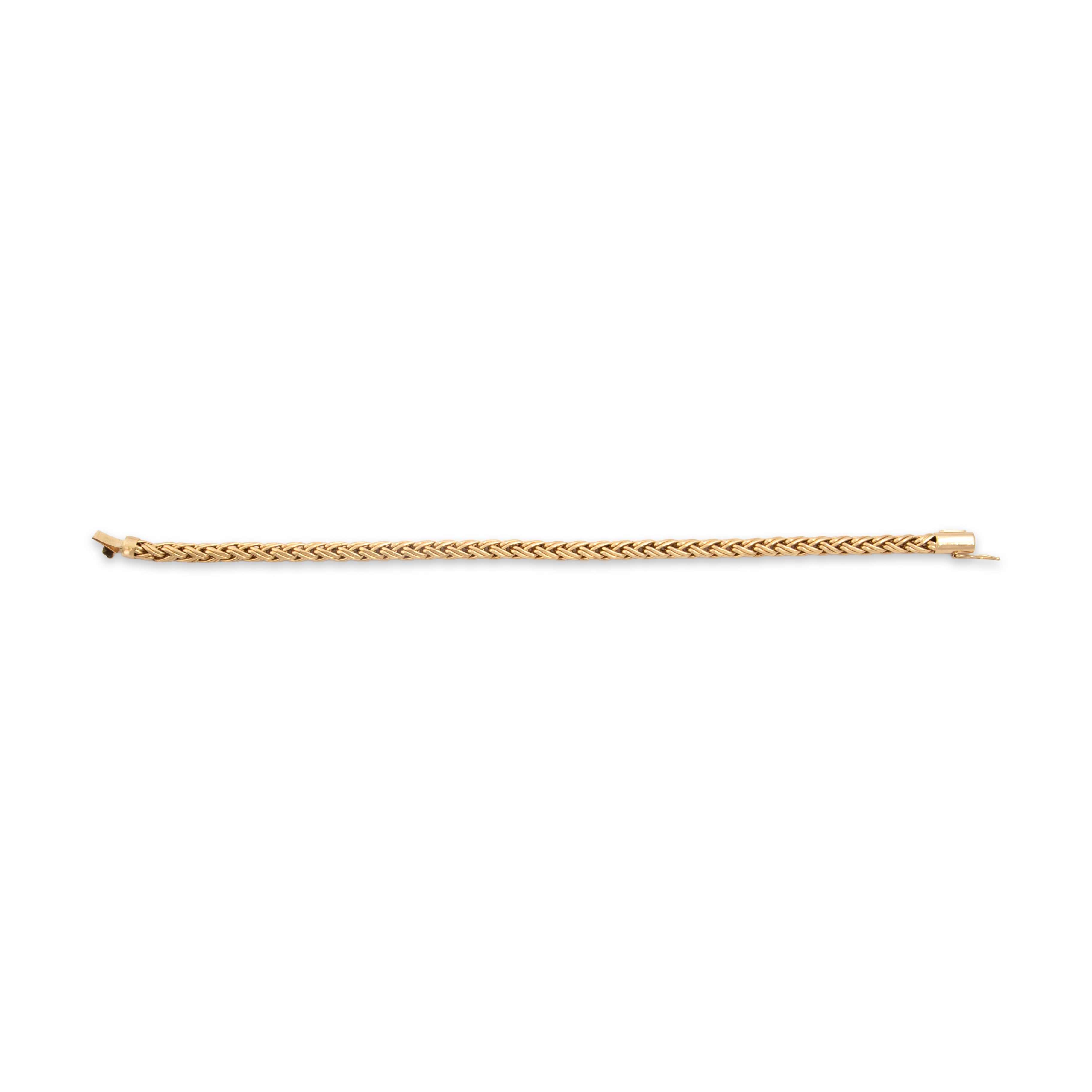 Vintage Tiffany & Co. 14k Yellow Gold Chunky Russian Wheat Chain Bracelet - Overall view