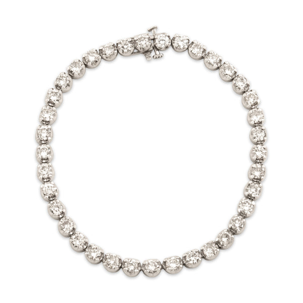 Vintage 14k White Gold 4.71cttw Diamond Gleaming Dazzling Tennis Bracelet 6.5