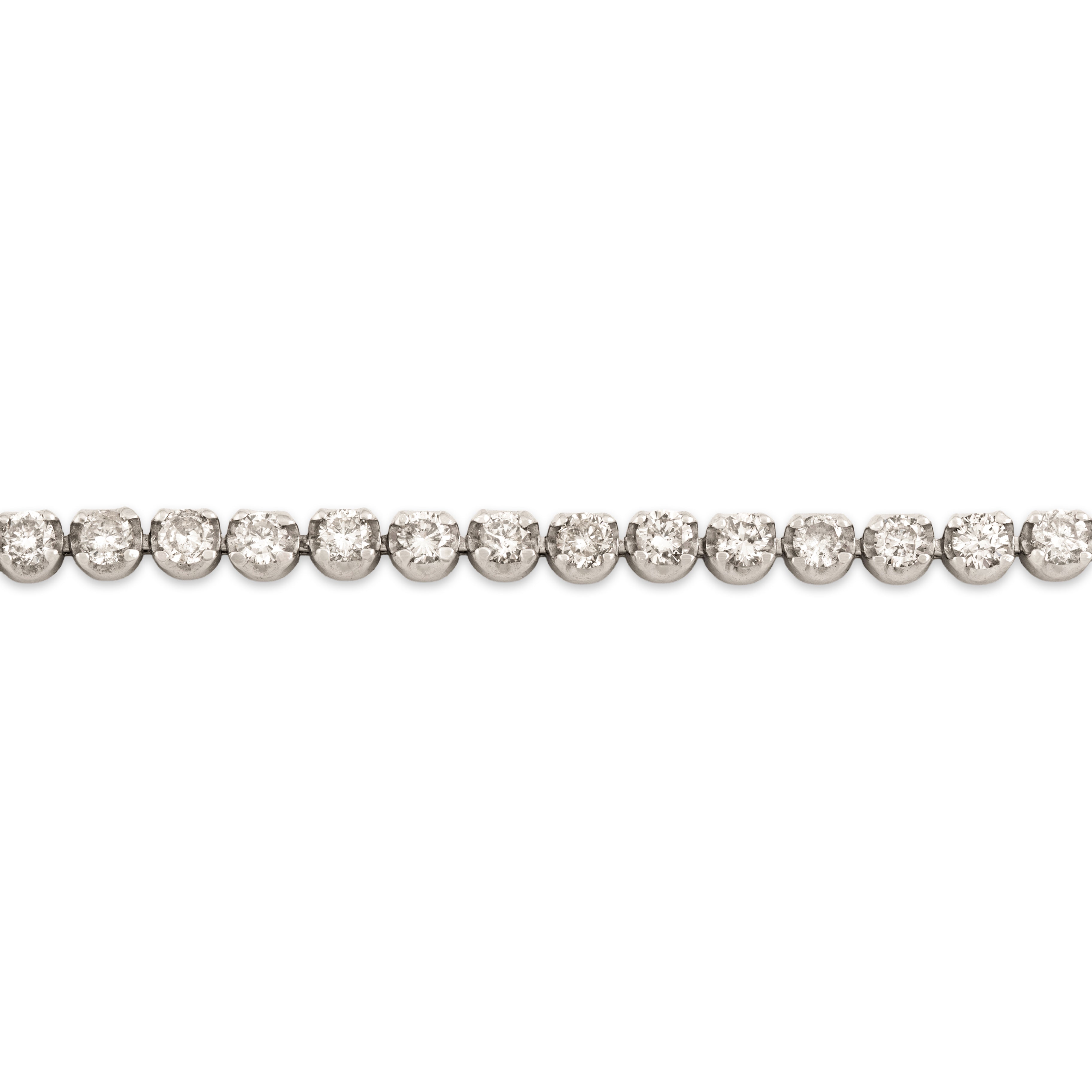 Vintage 14k White Gold 4.71cttw Diamond Gleaming Dazzling Tennis Bracelet 6.5