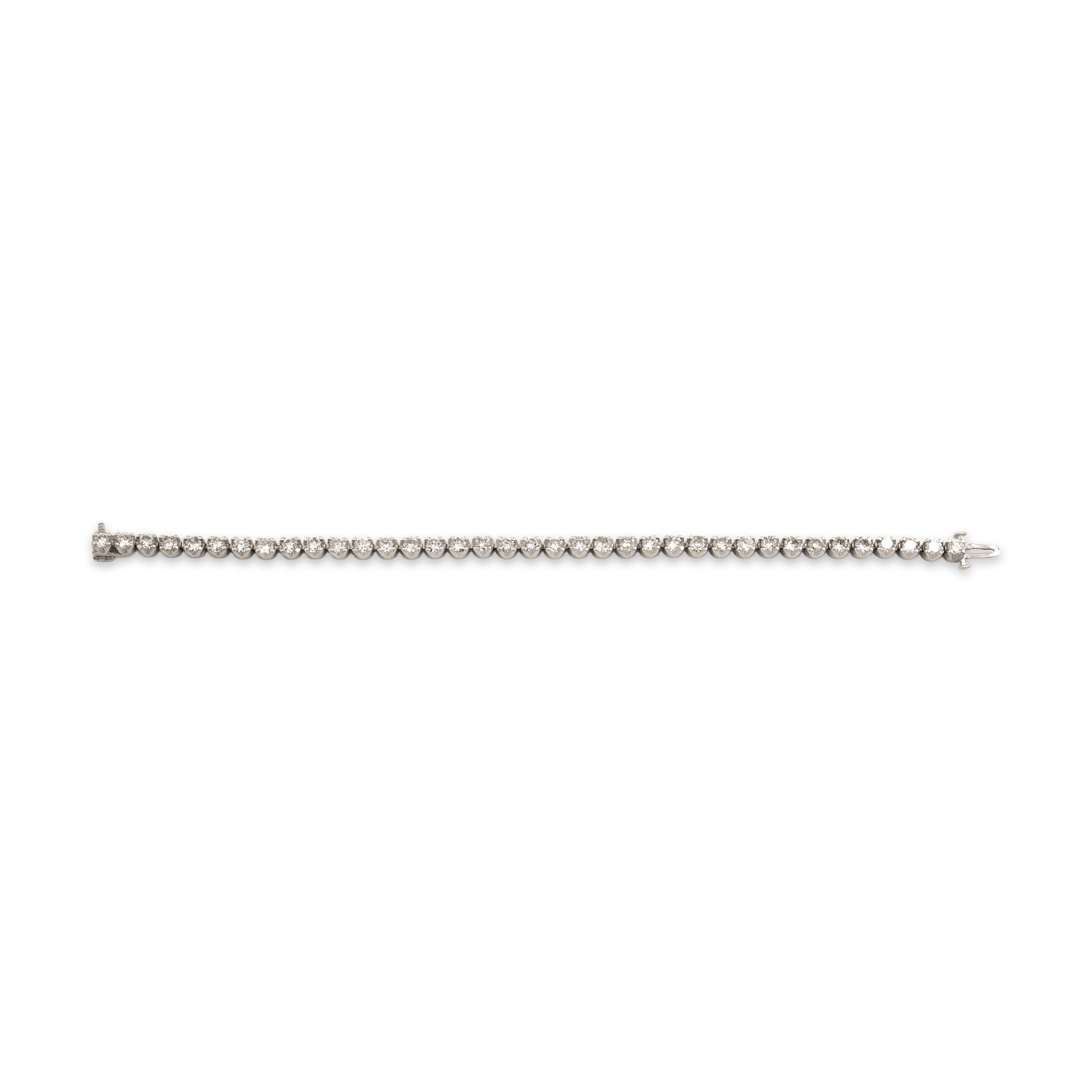 Vintage 14k White Gold 4.71cttw Diamond Gleaming Dazzling Tennis Bracelet 6.5