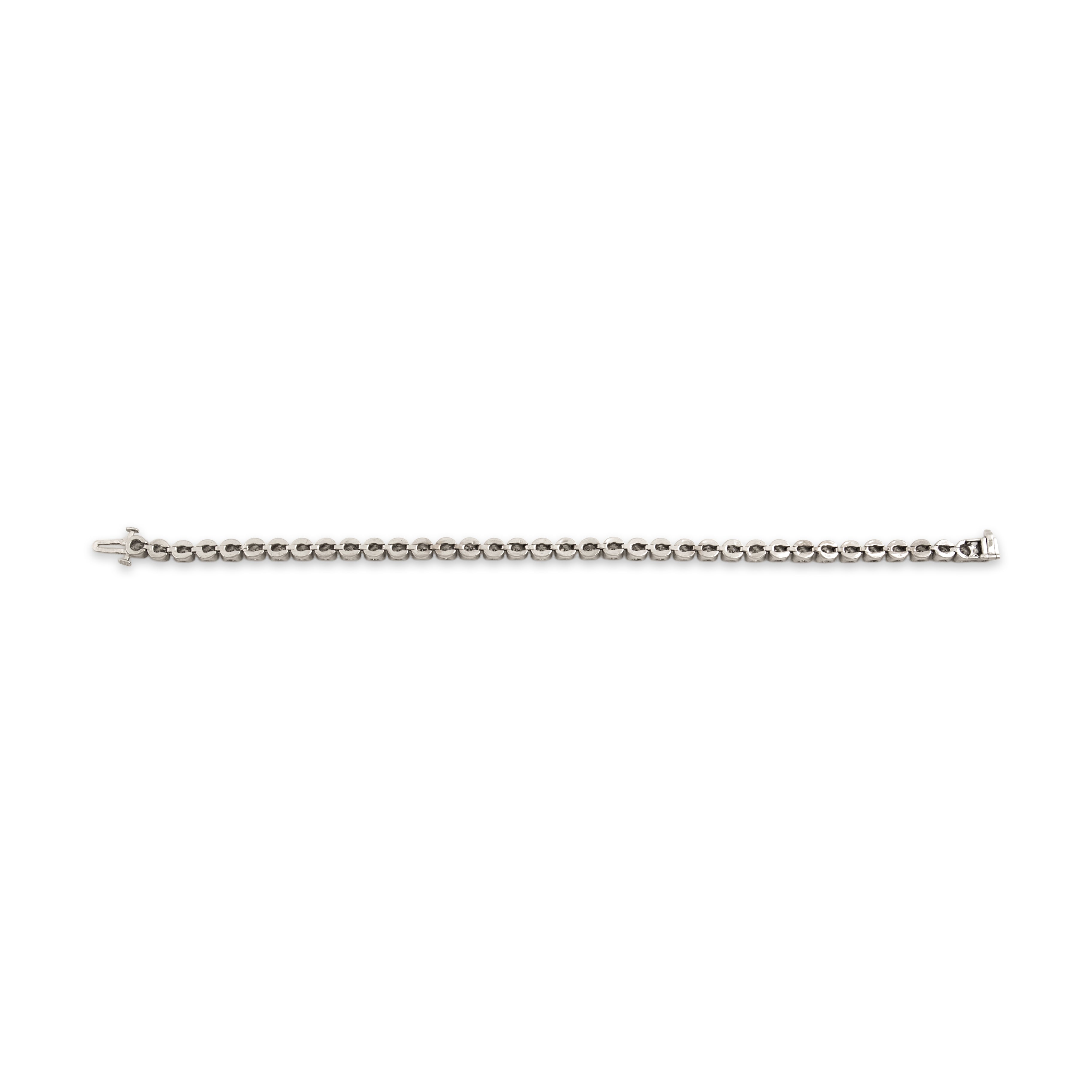 Vintage 14k White Gold 4.71cttw Diamond Gleaming Dazzling Tennis Bracelet 6.5