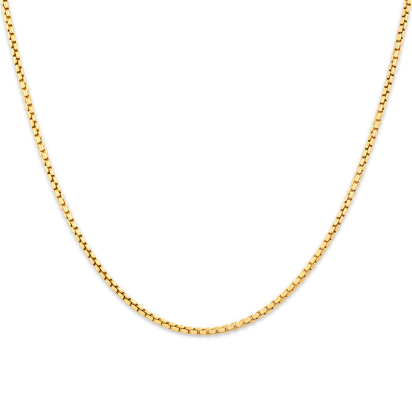 Vintage David Yurman 18k Yellow Gold Classic Rounded Box Link 1.5mm Chain 16