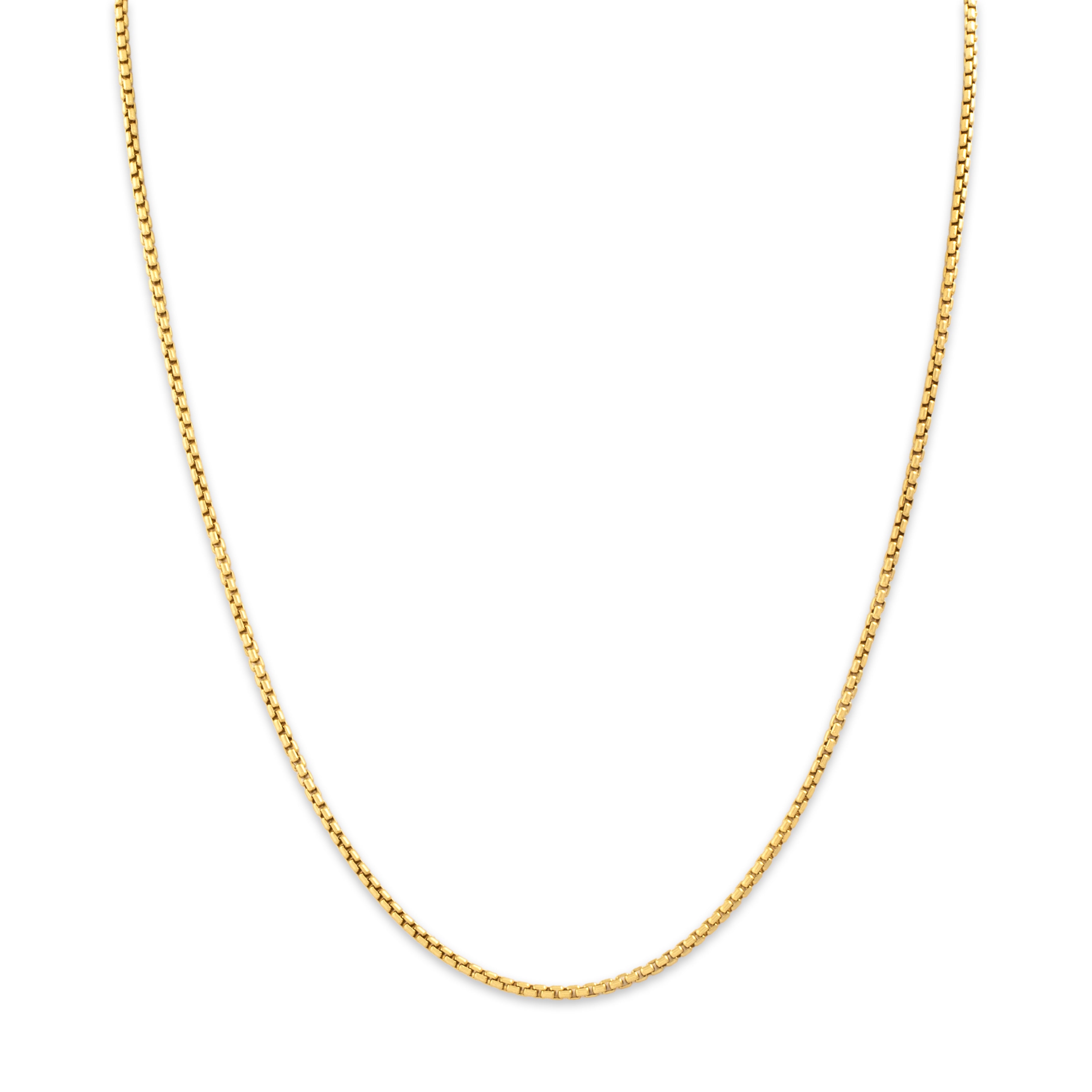 Vintage David Yurman 18k Yellow Gold Classic Rounded Box Link 1.5mm Chain - Close-up view