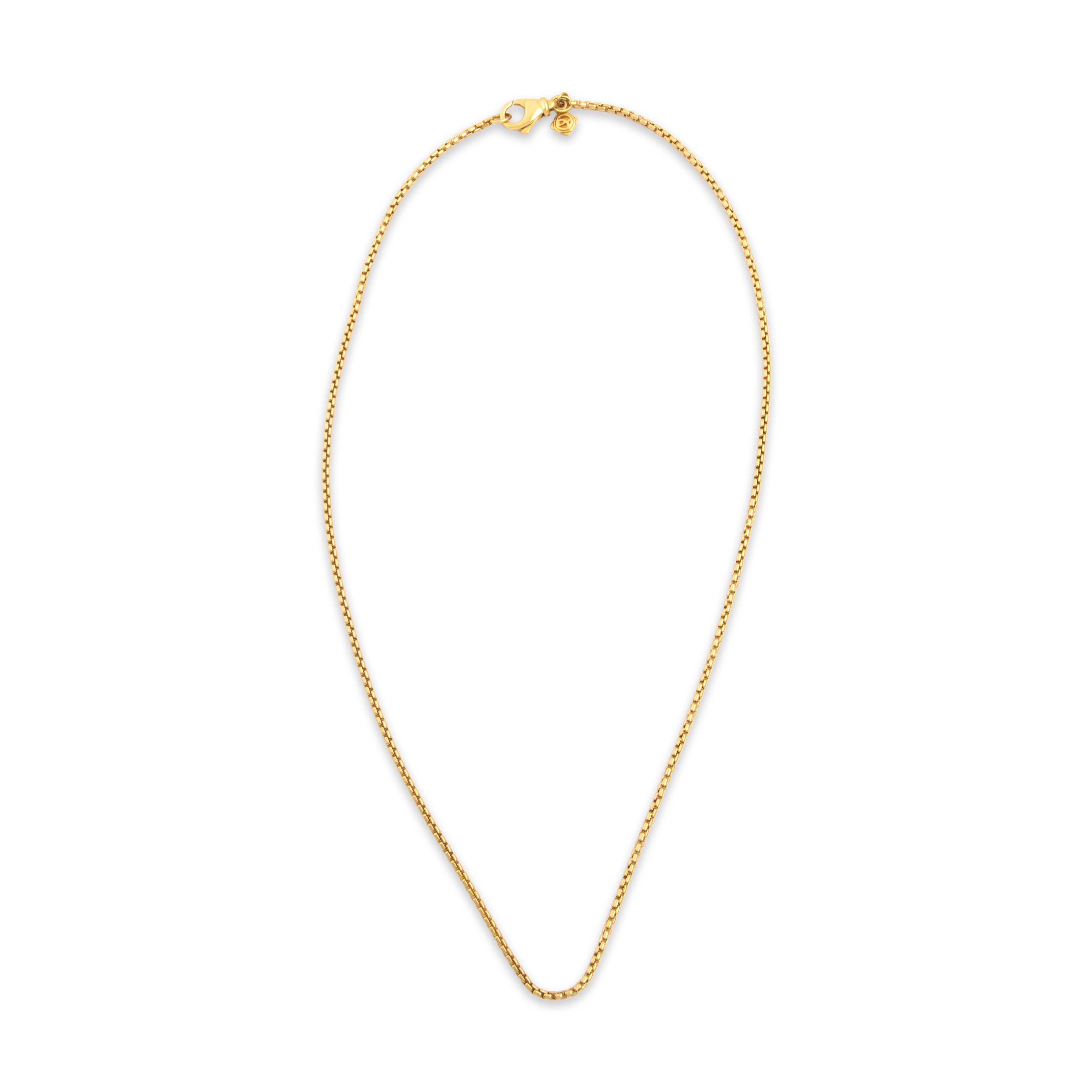 Vintage David Yurman 18k Yellow Gold Classic Rounded Box Link 1.5mm Chain - Overall view