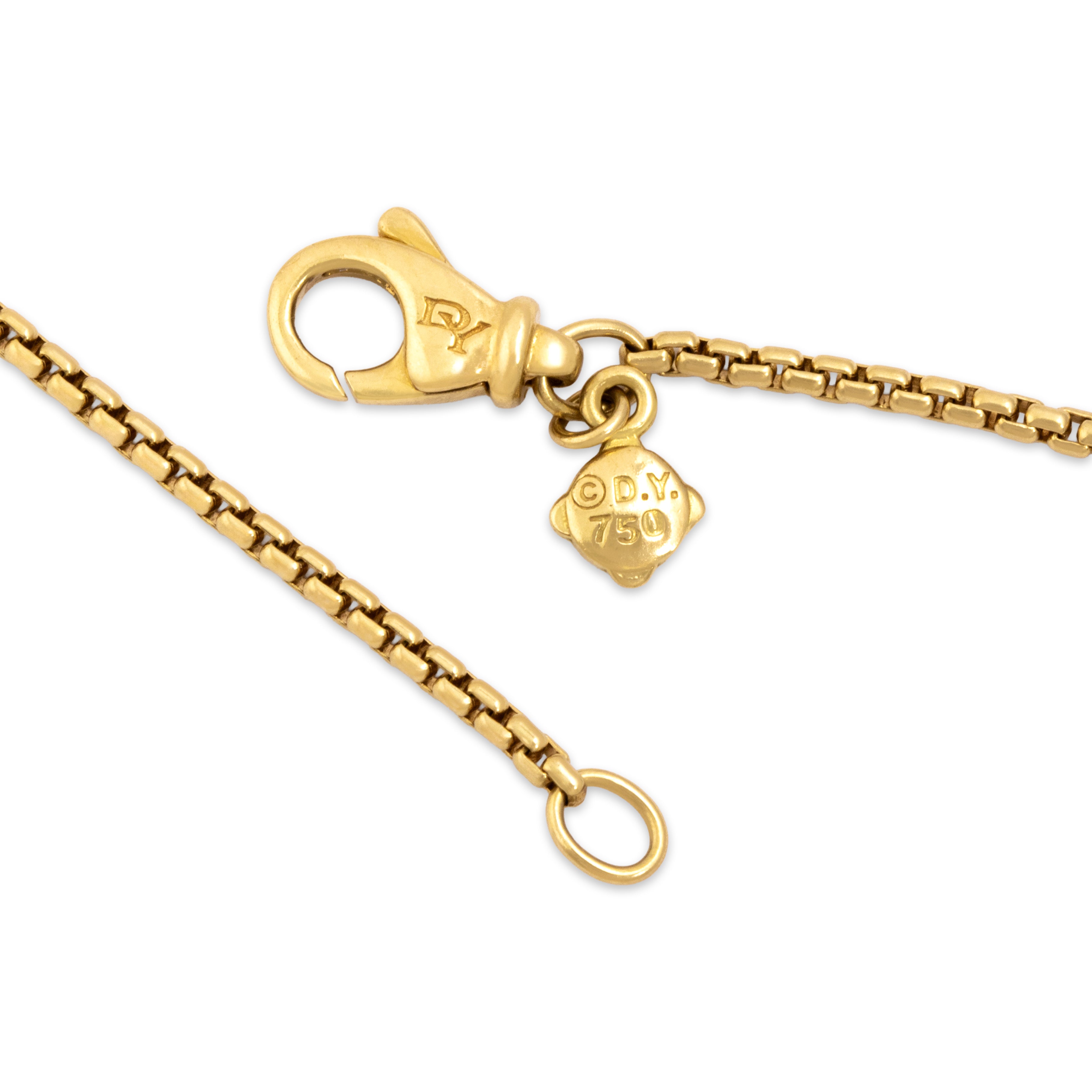 Vintage David Yurman 18k Yellow Gold Classic Rounded Box Link 1.5mm Chain - clasp view