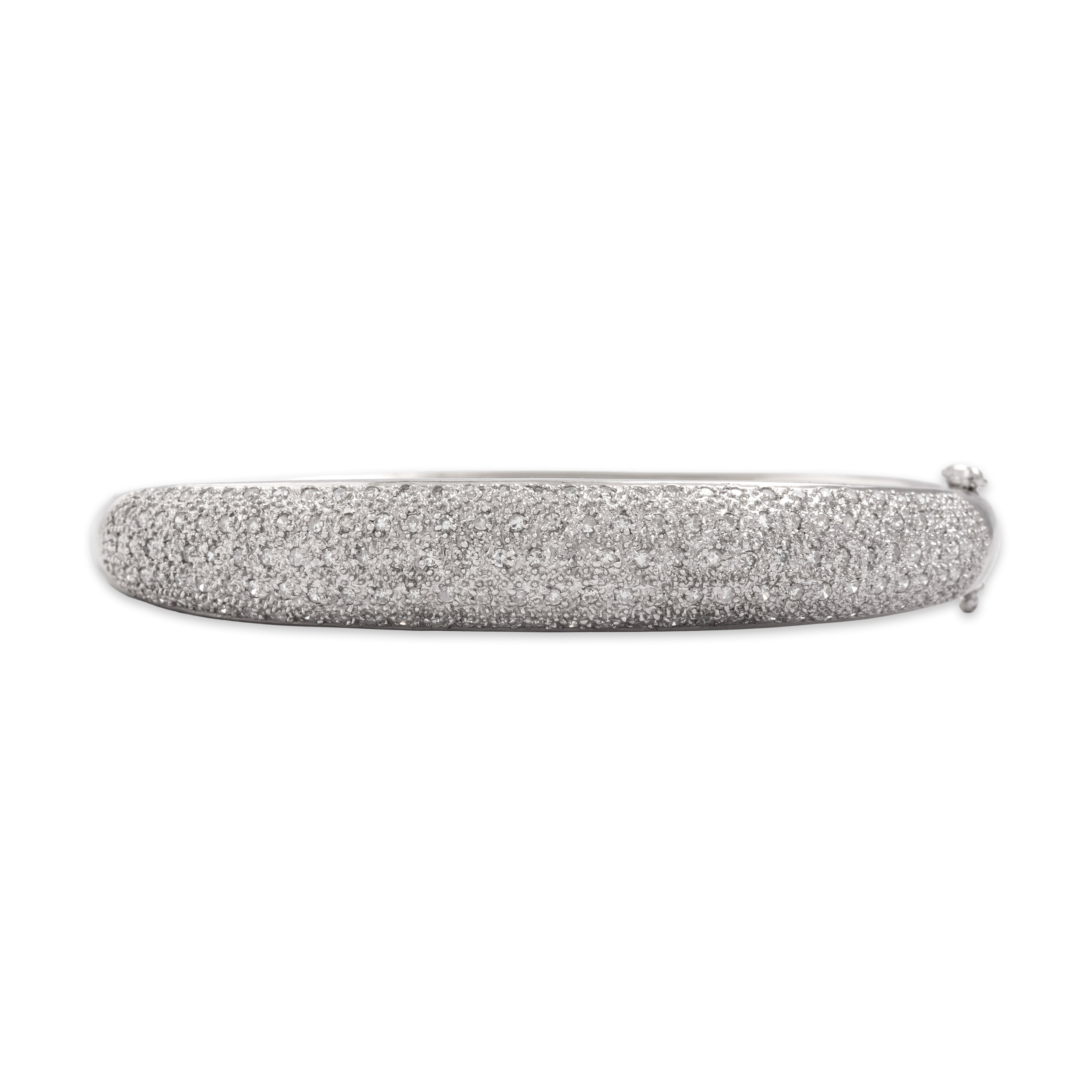 Vintage 14k White Gold 1.07cttw Diamond Illusion Set Pave Bracelet - detail view #5