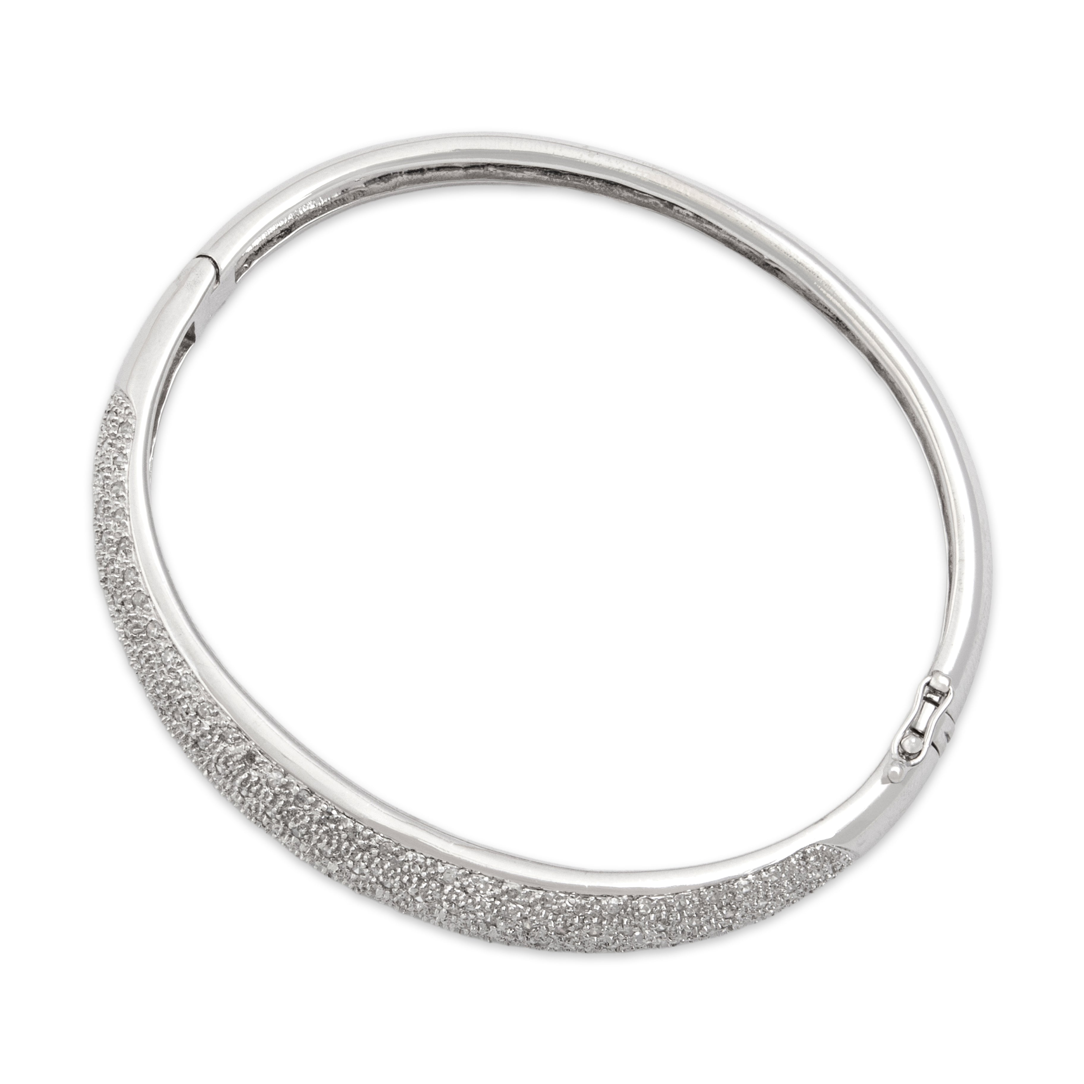 Vintage 14k White Gold 1.07cttw Diamond Illusion Set Pave Bracelet - Overall view