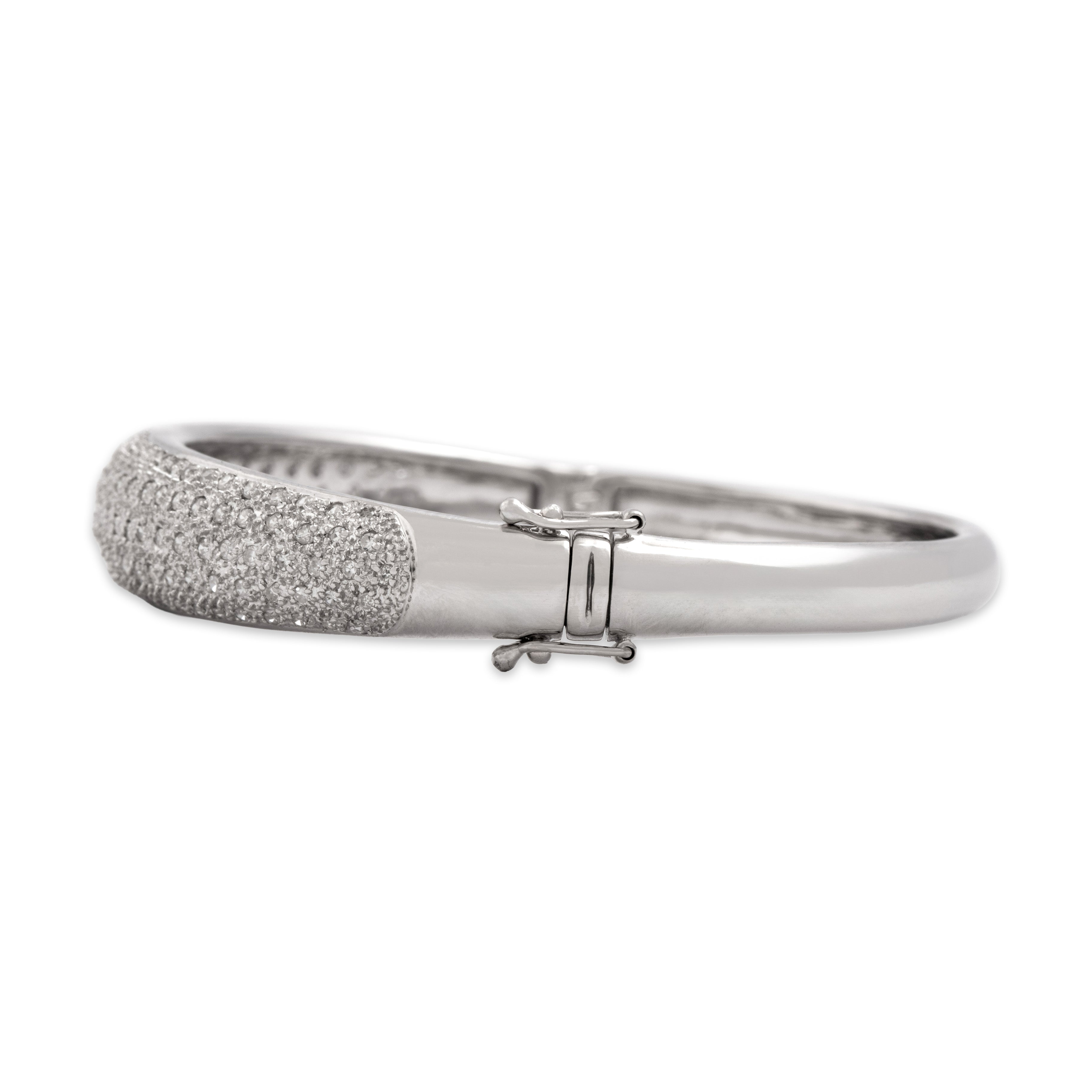 Vintage 14k White Gold 1.07cttw Diamond Illusion Set Pave Bracelet - detail view #3