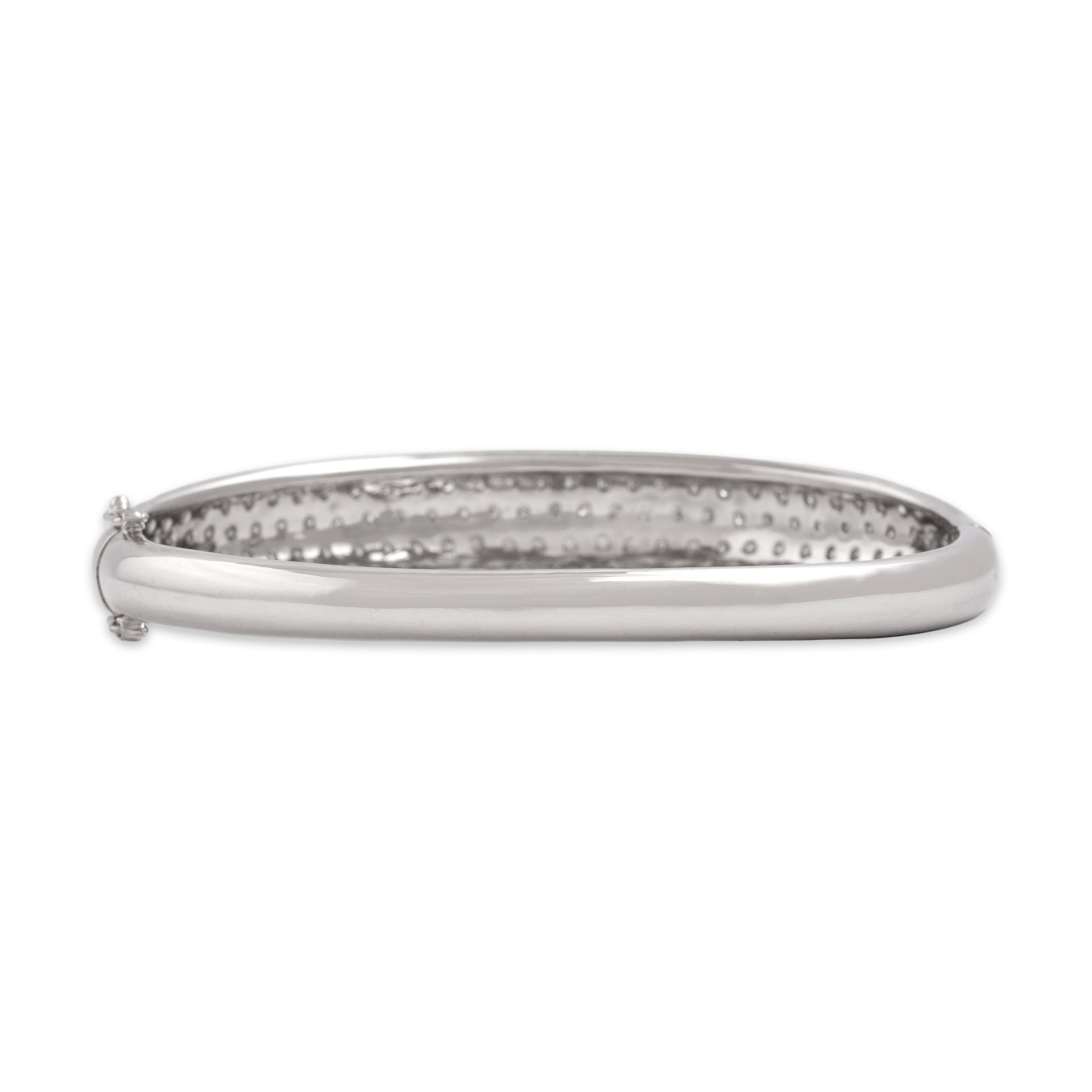 Vintage 14k White Gold 1.07cttw Diamond Illusion Set Pave Bracelet - detail view #2