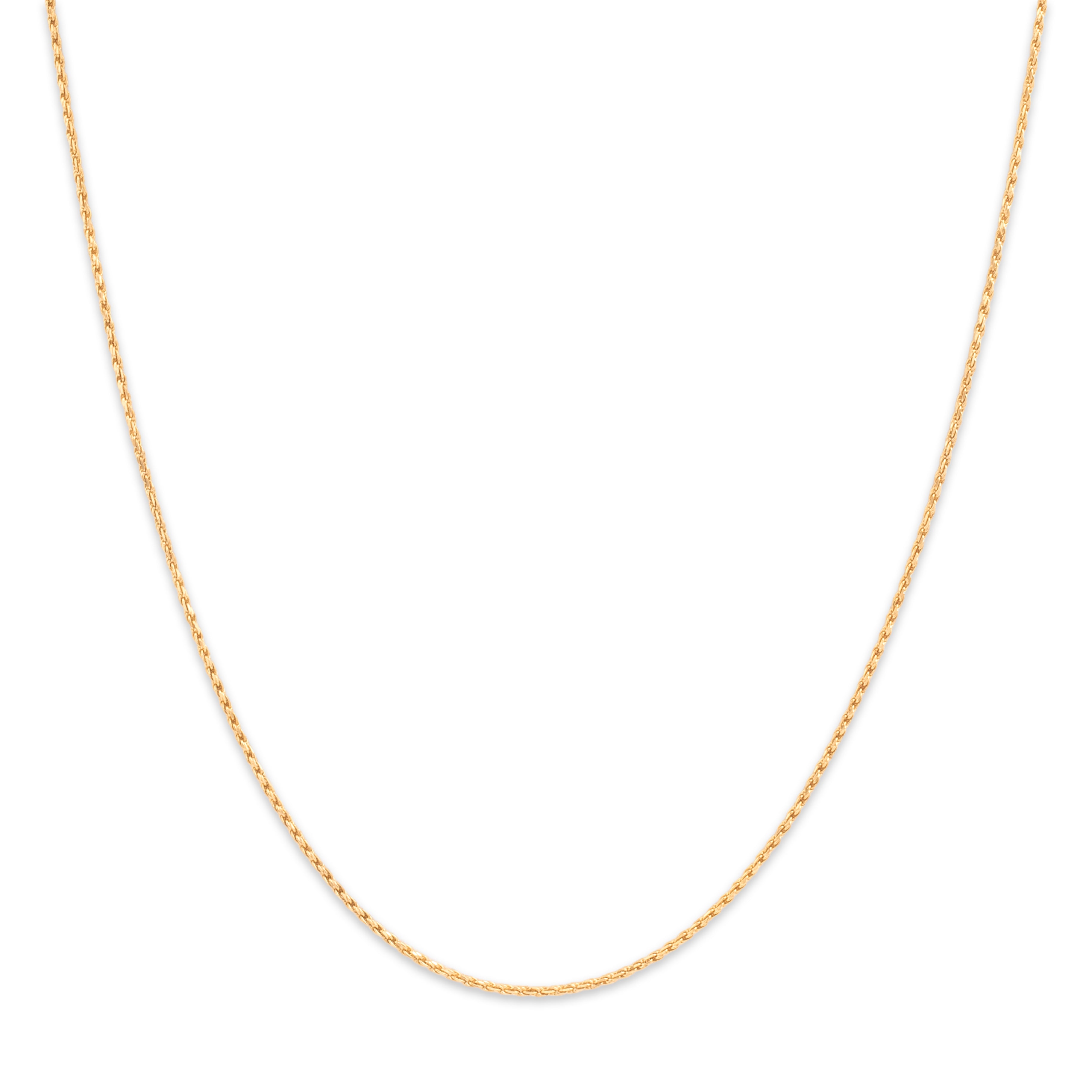 Estate 14k Yellow Gold Chic Twisted Rope 1mm (At Chain) Chain - detail view #1