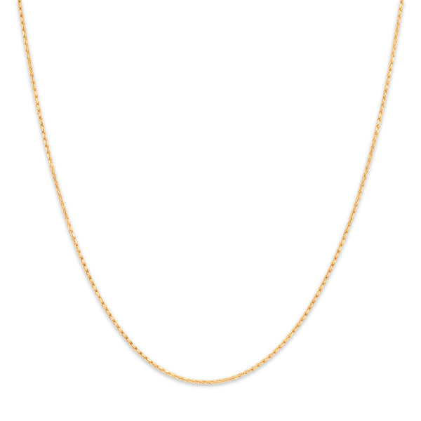 Estate 14k Yellow Gold Chic Twisted Rope 1mm Chain 18