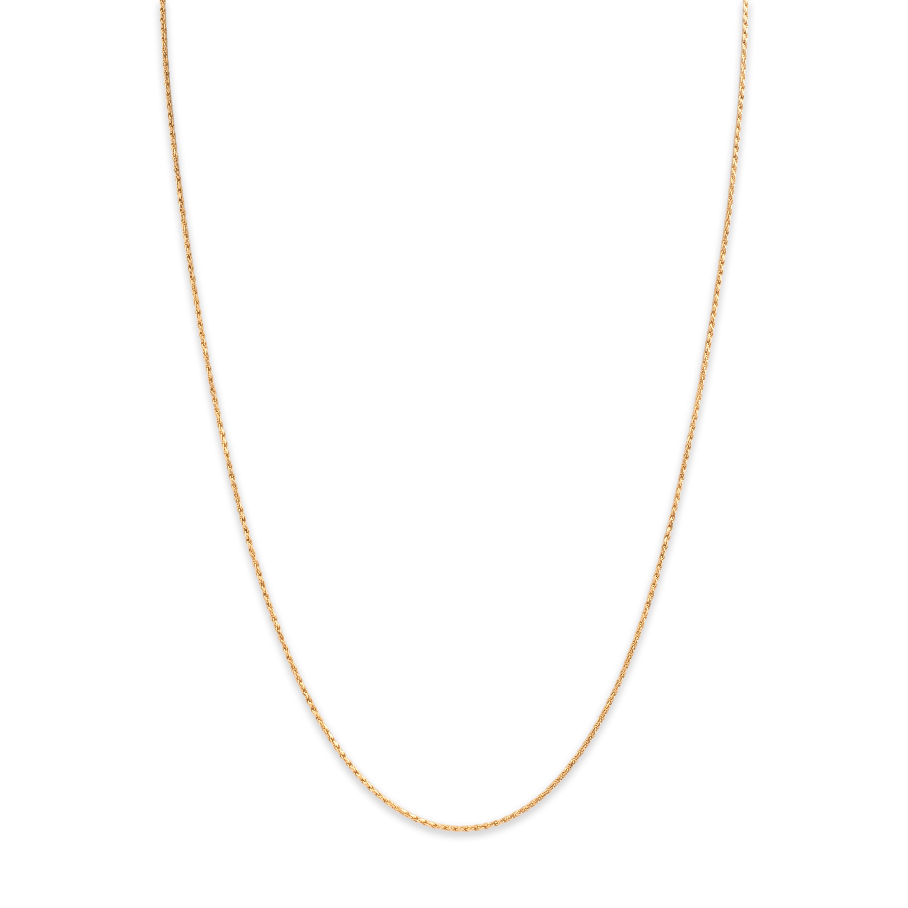 Estate 14k Yellow Gold Chic Twisted Rope 1mm (At Chain) Chain - Close-up view