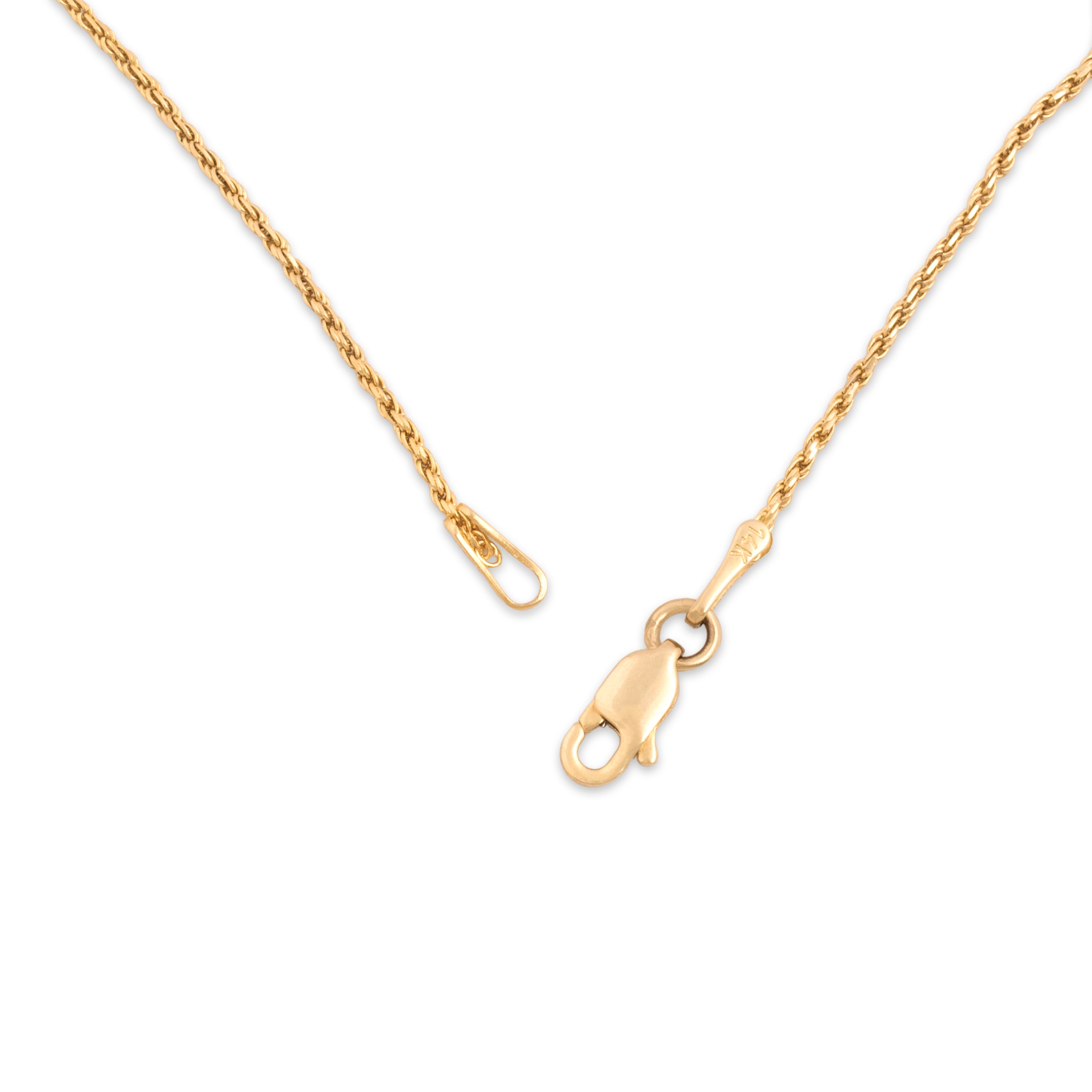 Estate 14k Yellow Gold Chic Twisted Rope 1mm (At Chain) Chain - clasp view
