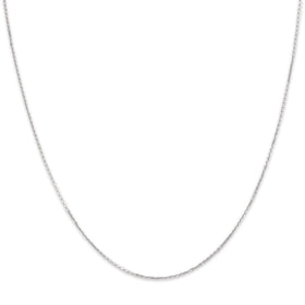 Vintage Italian 14k White Gold Classic Delicate Cable .9mm Chain 16"