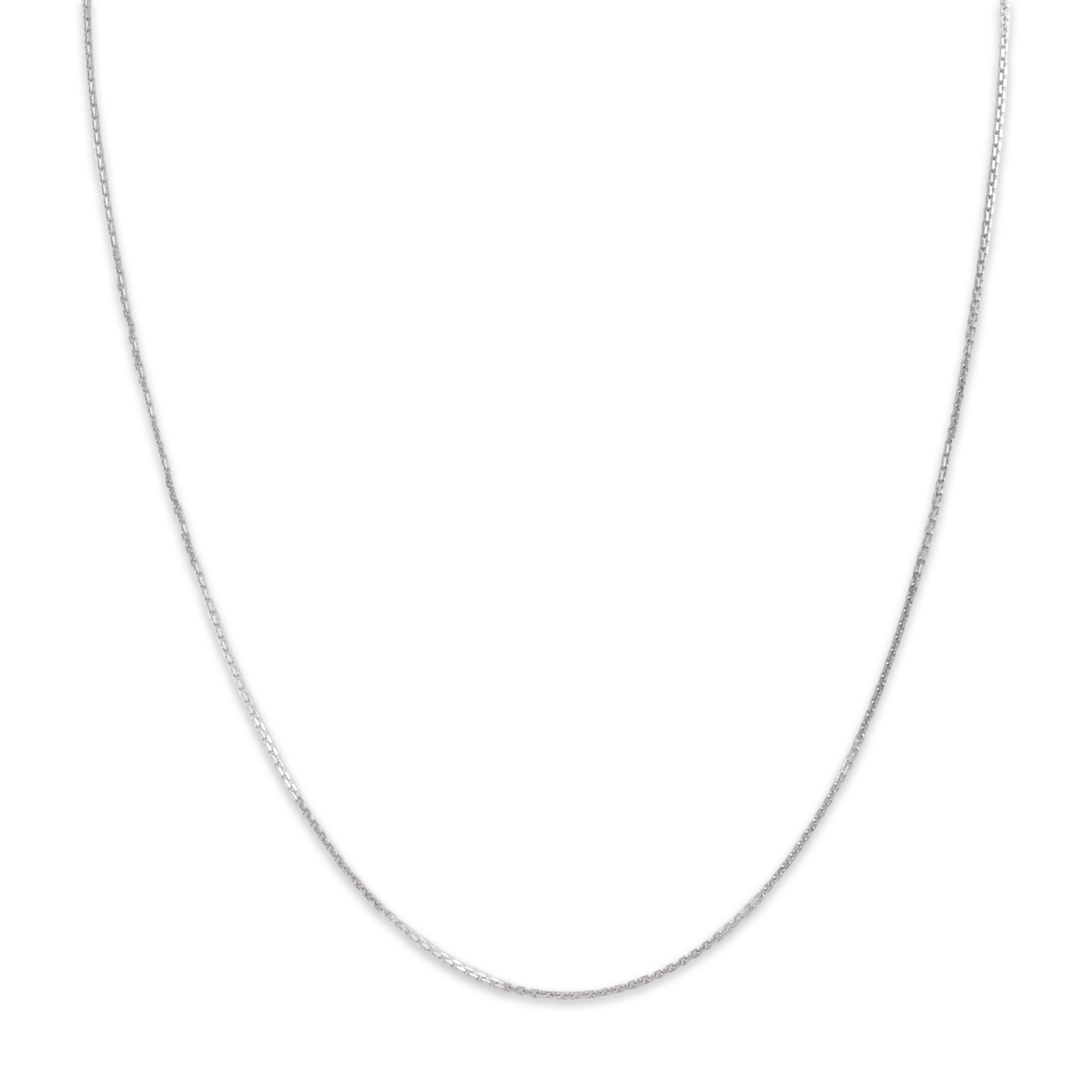 Vintage Italian 14k White Gold Classic Delicate Cable .9mm Chain - detail view #1