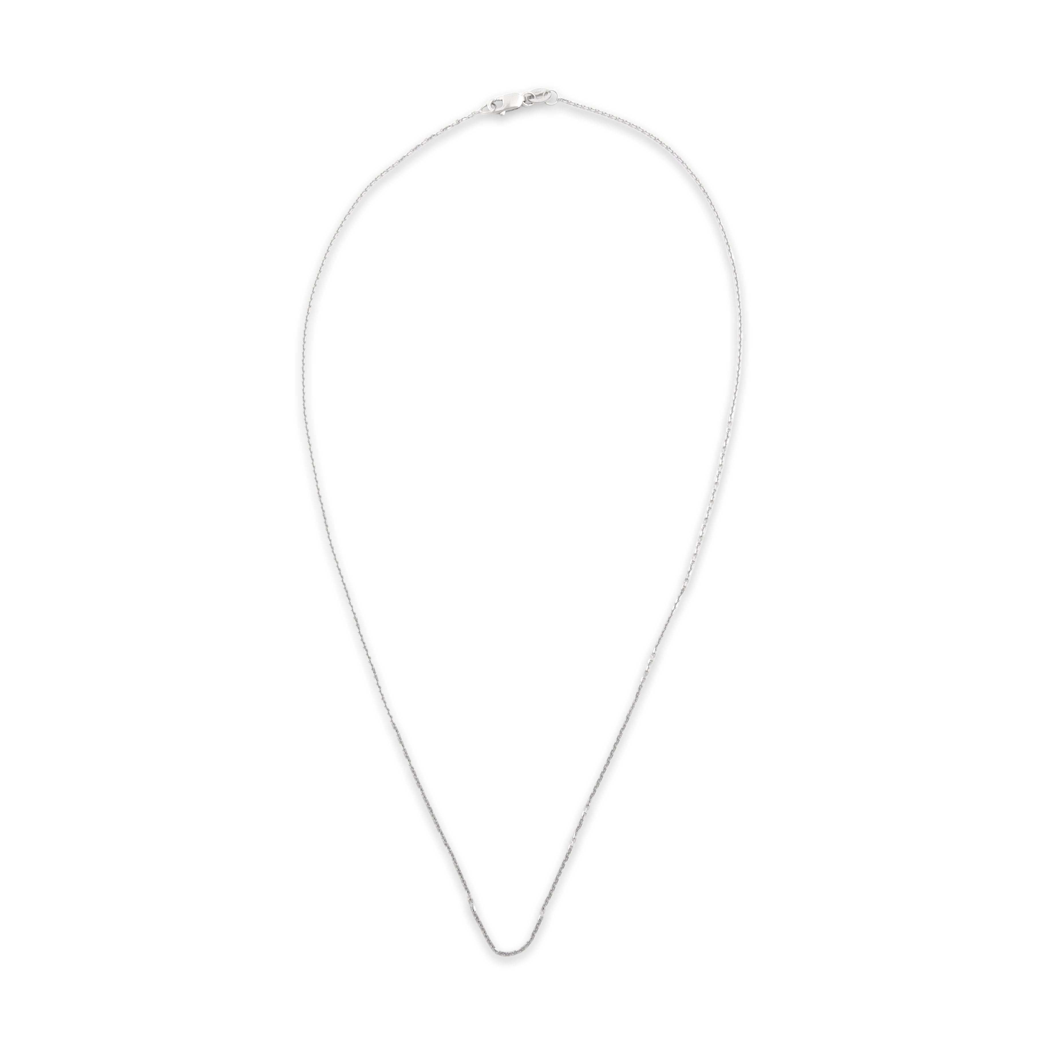 Vintage Italian 14k White Gold Classic Delicate Cable .9mm Chain - Overall view