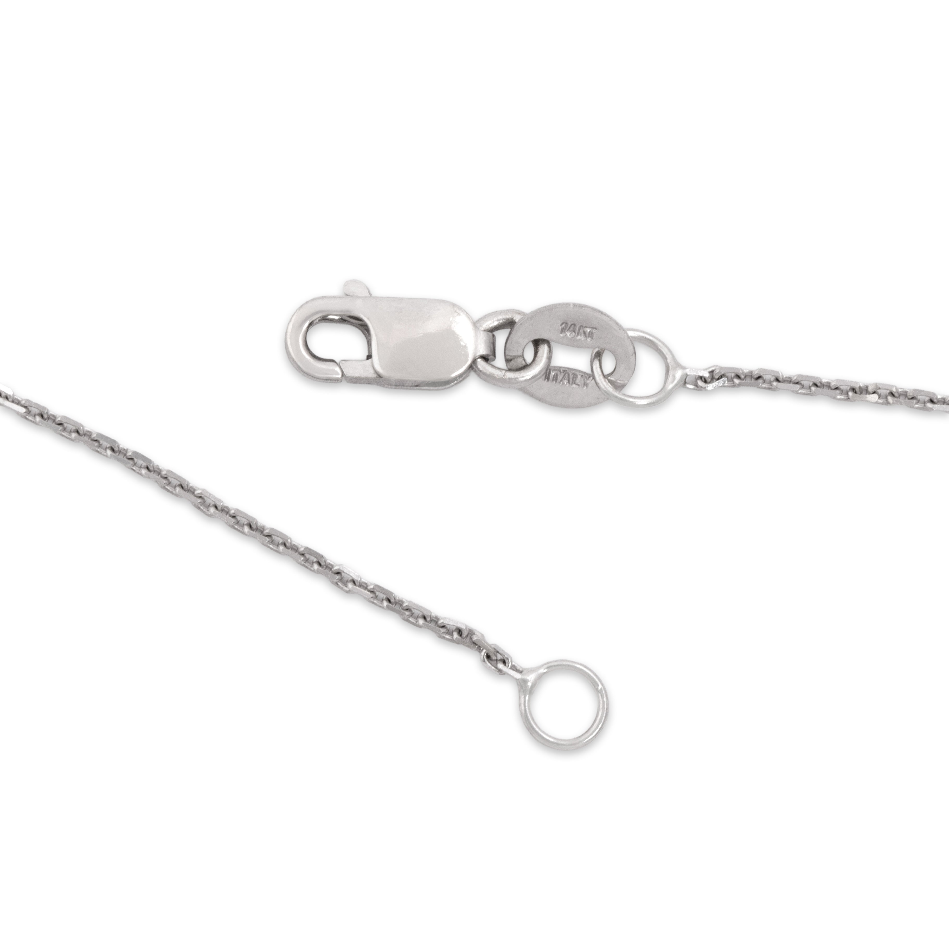 Vintage Italian 14k White Gold Classic Delicate Cable .9mm Chain - clasp view