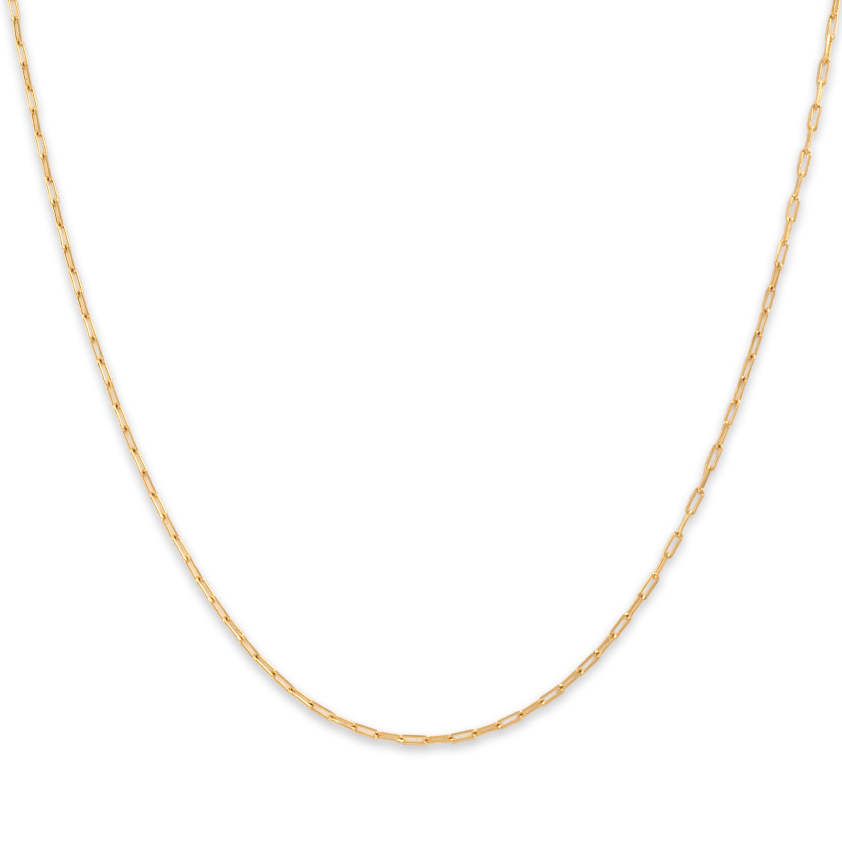 Estate 18k Yellow Gold Everyday Paperclip Link 1.2mm (At Link) Chain - Close-up view