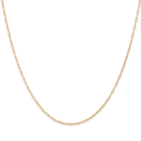 Estate 18k Yellow Gold Everyday Paperclip Link 1.2mm Chain 15.75